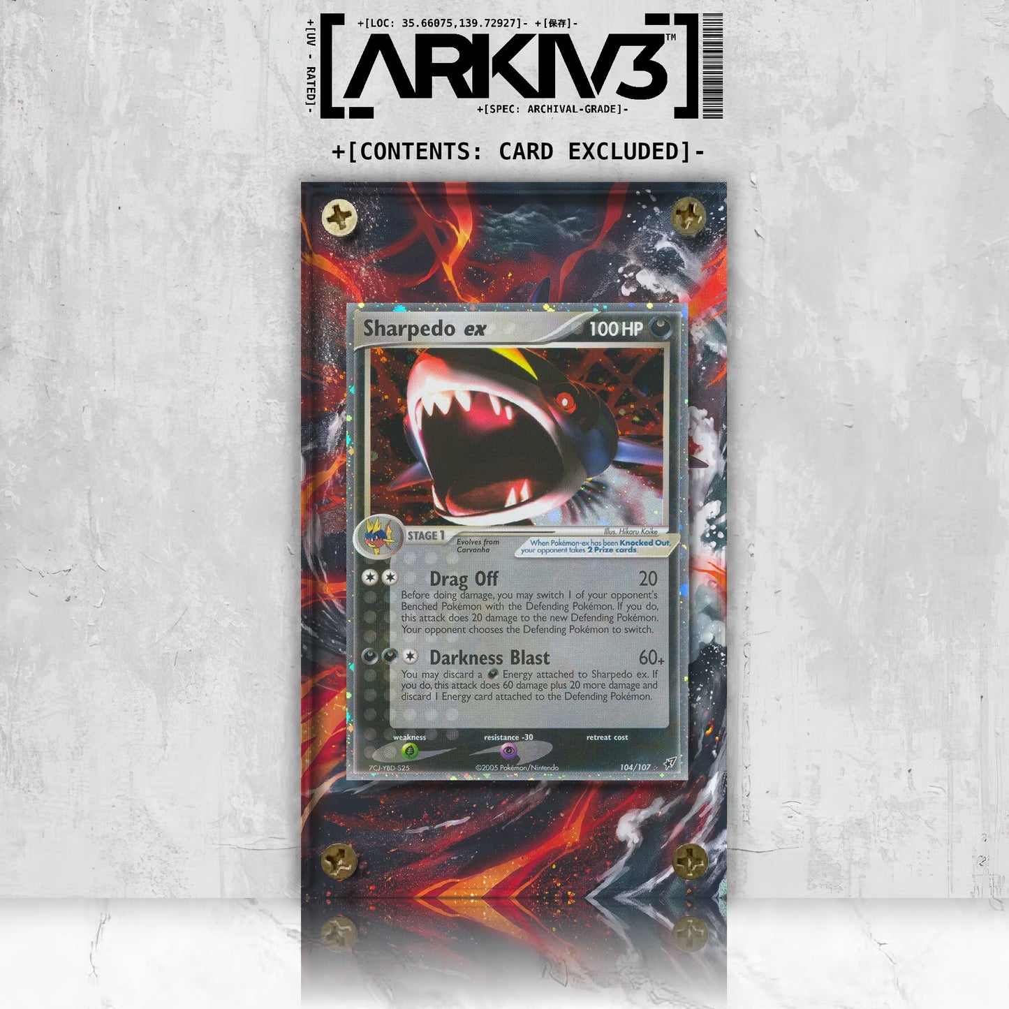 [UNIT: 104/107] // Sharpedo ex Extended Art Display Case - Raw