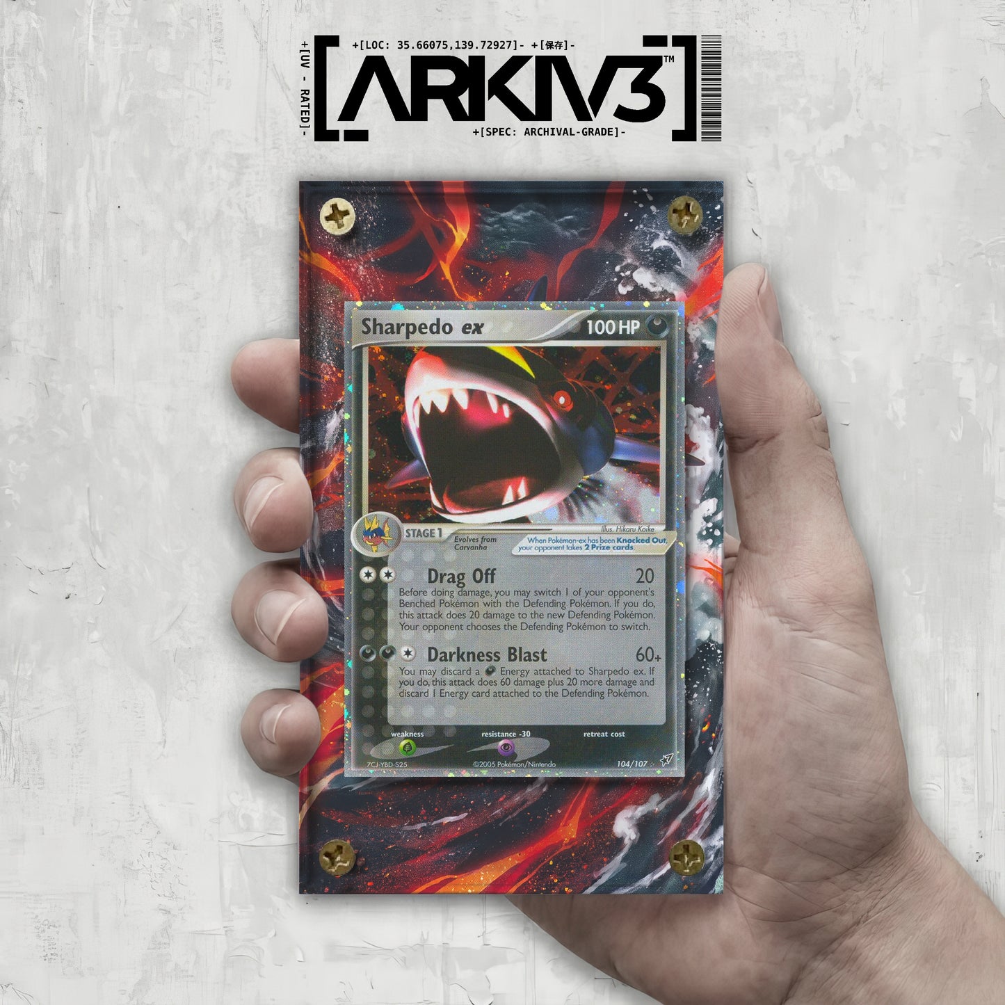 [UNIT: 104/107] // Sharpedo ex Extended Art Display Case - Raw