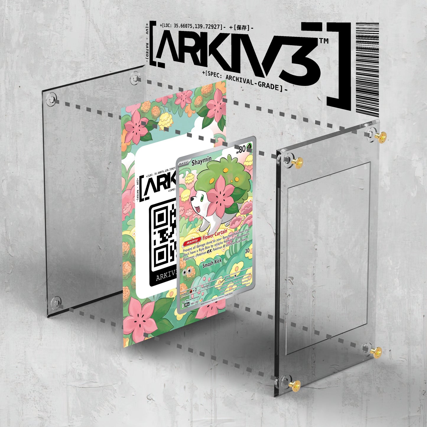 [UNIT: 185/182] // Shaymin Extended Art Display Case - Raw