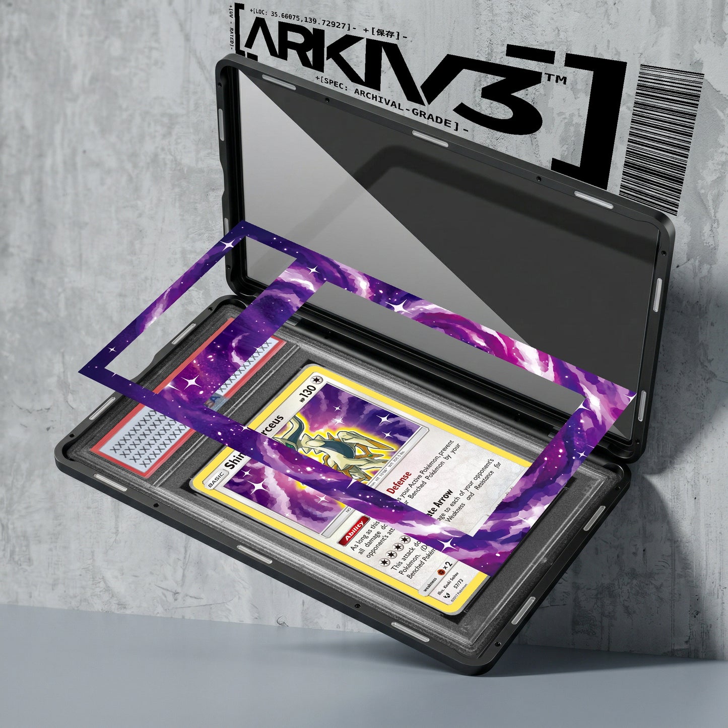 ARKIV3 PSA graded exploded mockup