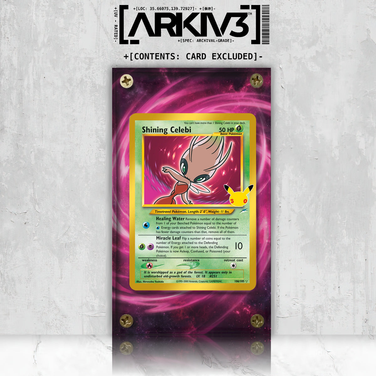 [UNIT: 106/105] // Shining Celebi Extended Art Display Case - Raw
