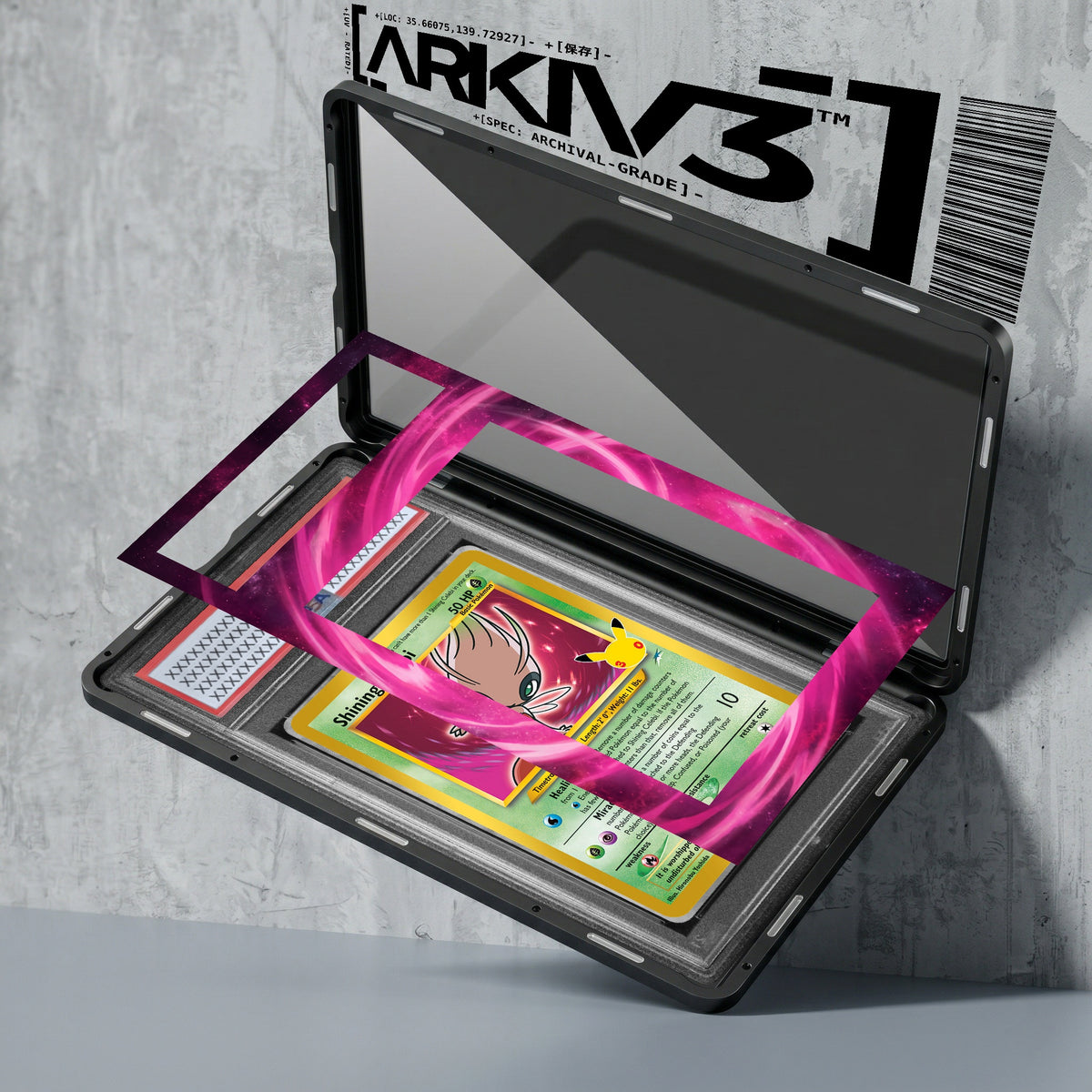 ARKIV3 PSA graded exploded mockup