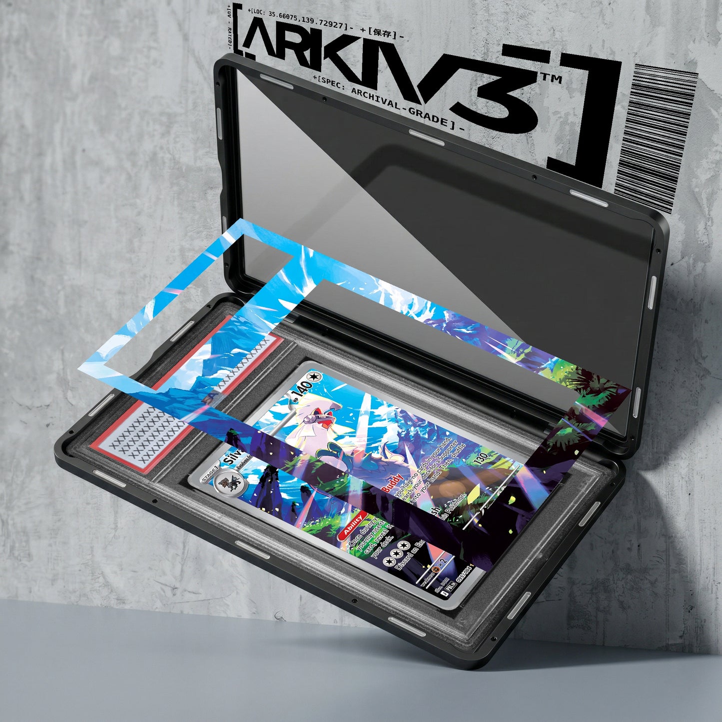 ARKIV3 PSA graded exploded mockup