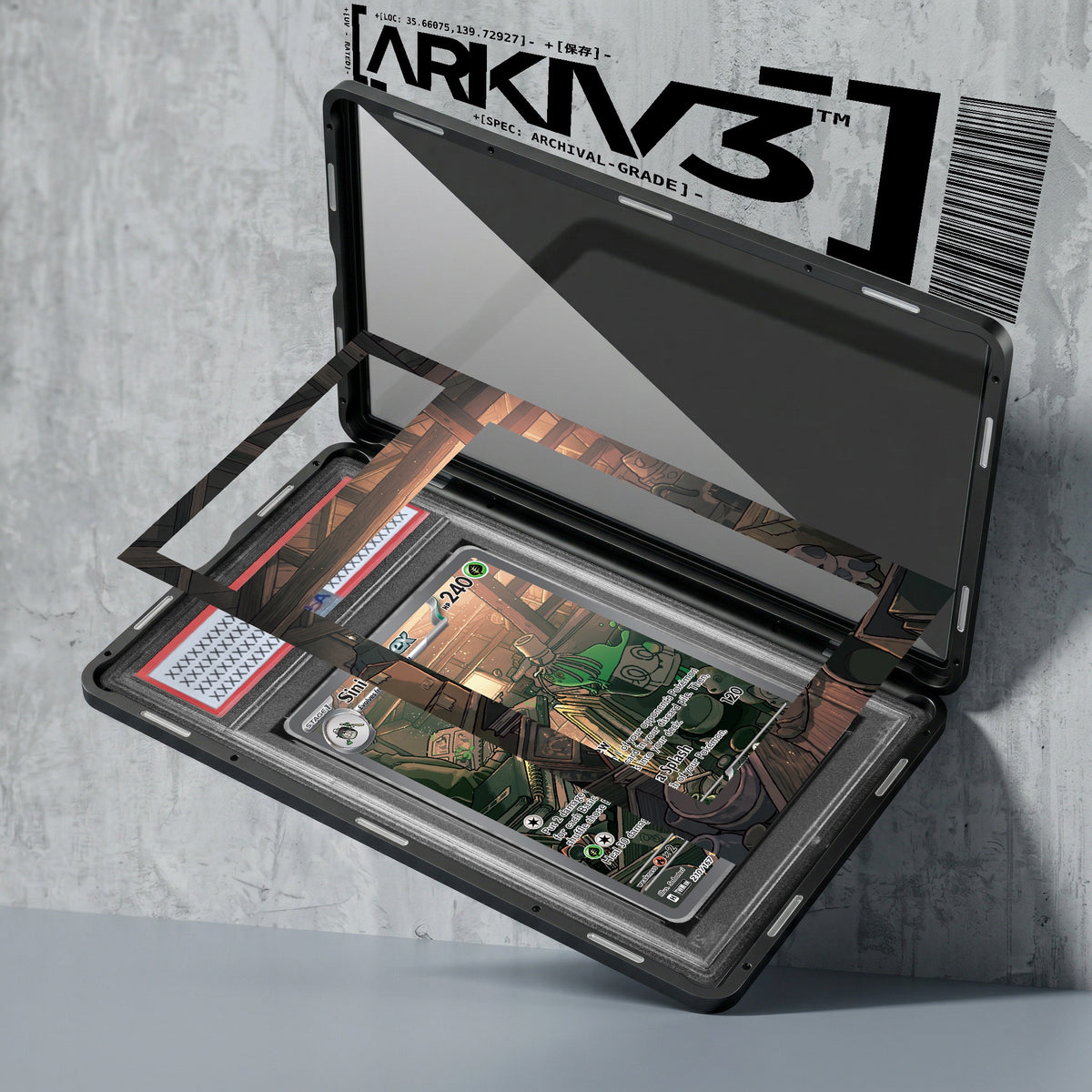 ARKIV3 PSA graded exploded mockup