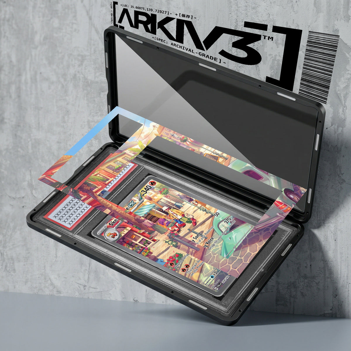 ARKIV3 PSA graded exploded mockup