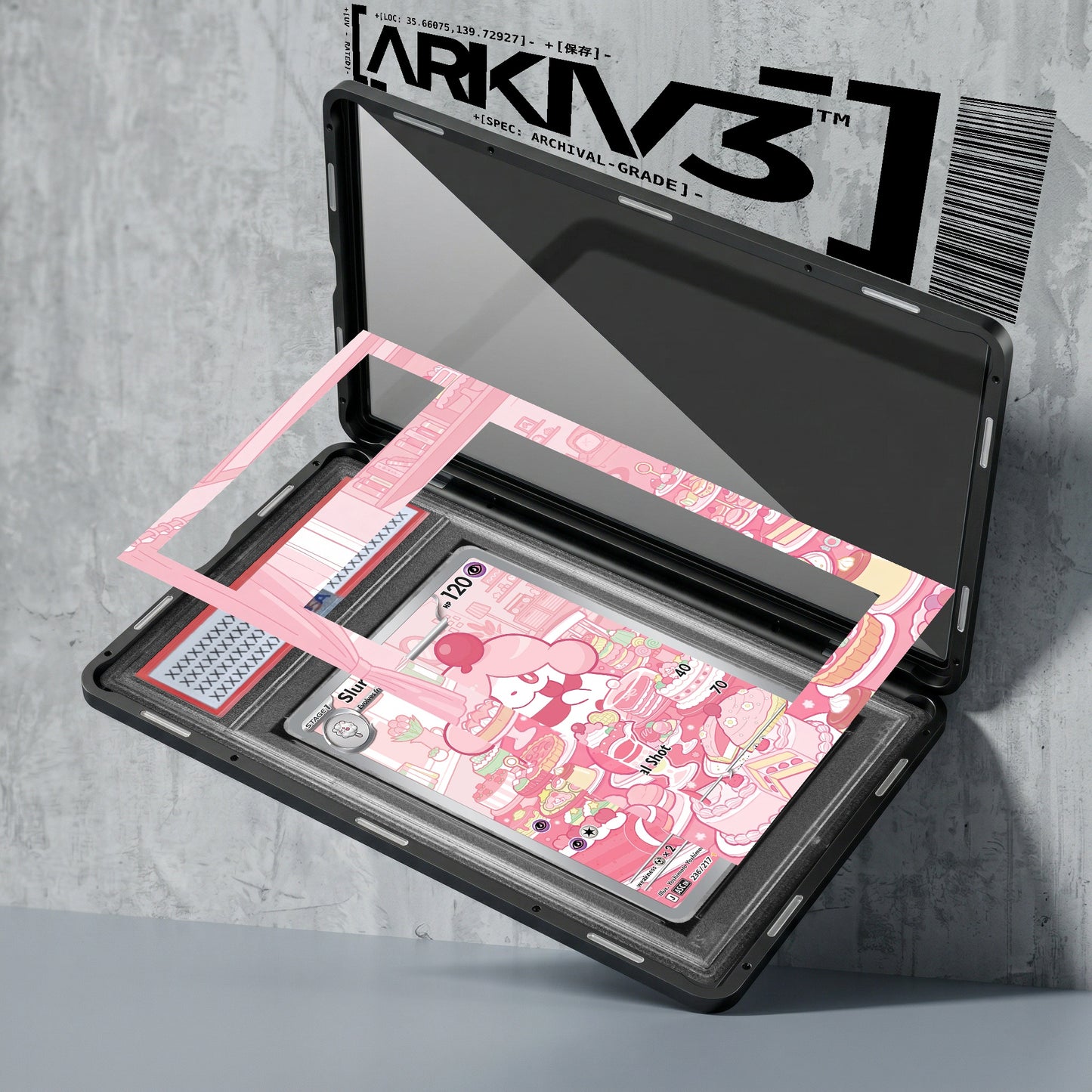ARKIV3 PSA graded exploded mockup