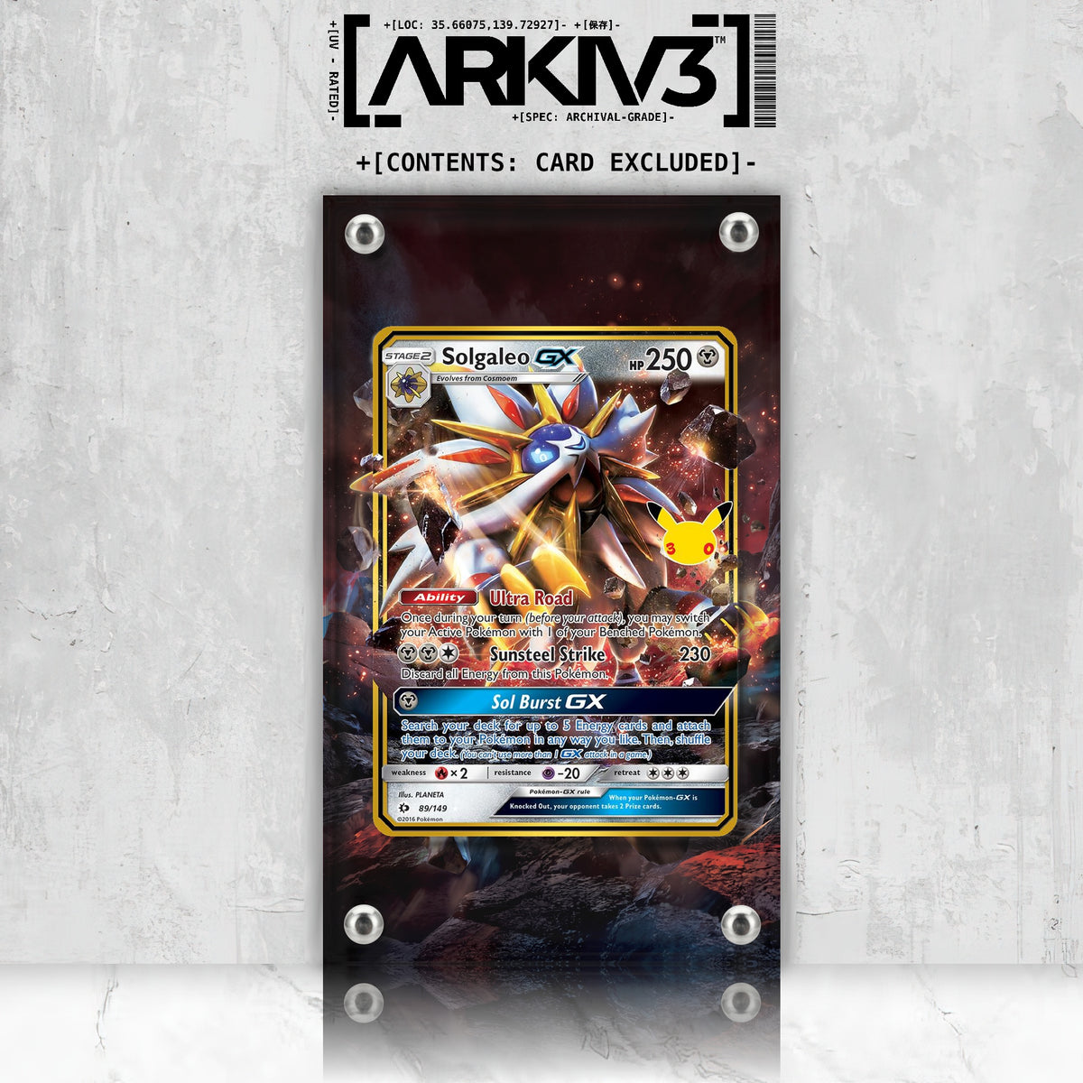 [UNIT: 89/149] // Solgaleo GX Extended Art Display Case - Raw