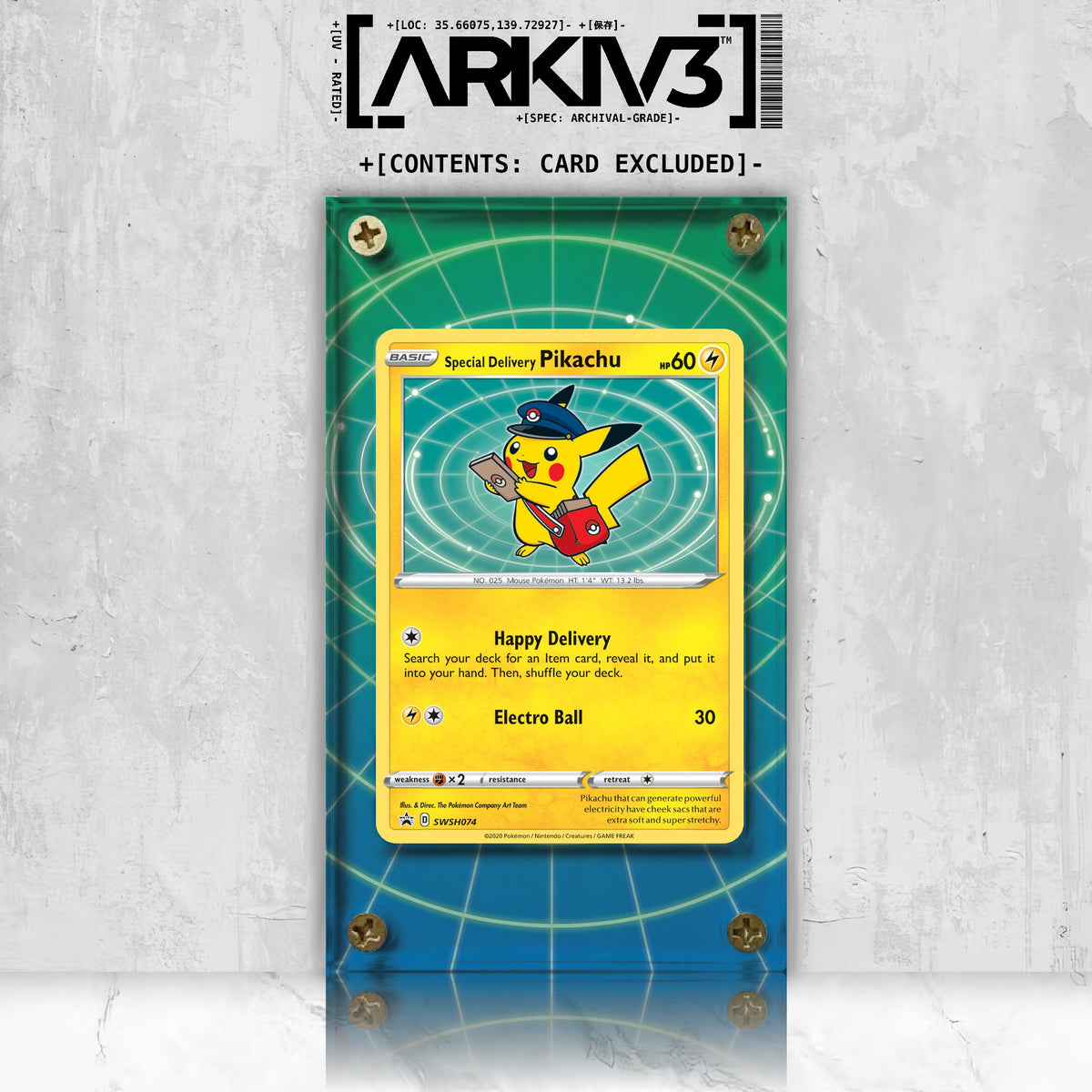 [UNIT: SWSH074] // Special Delivery Pikachu Extended Art Display Case - Raw