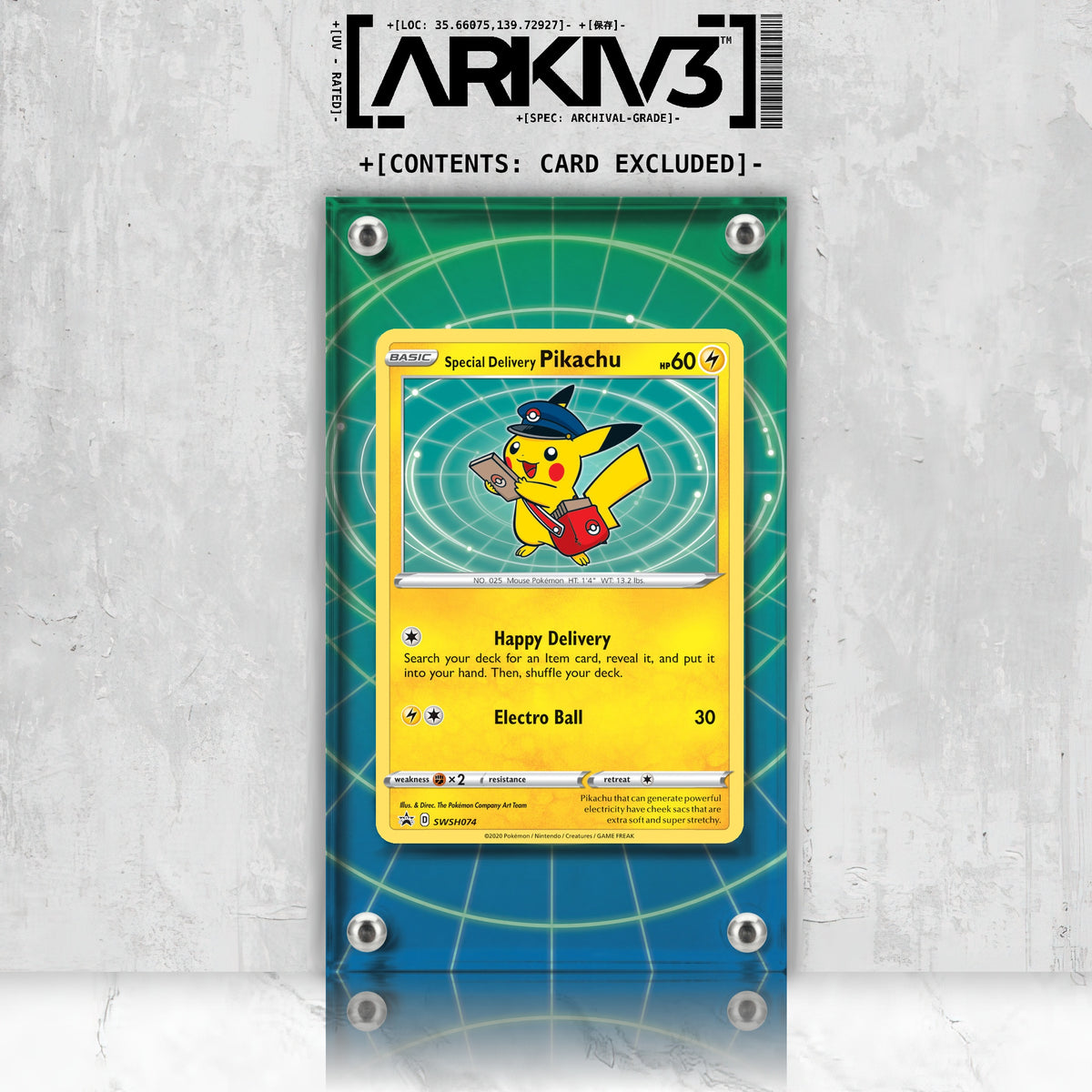 [UNIT: SWSH074] // Special Delivery Pikachu Extended Art Display Case - Raw