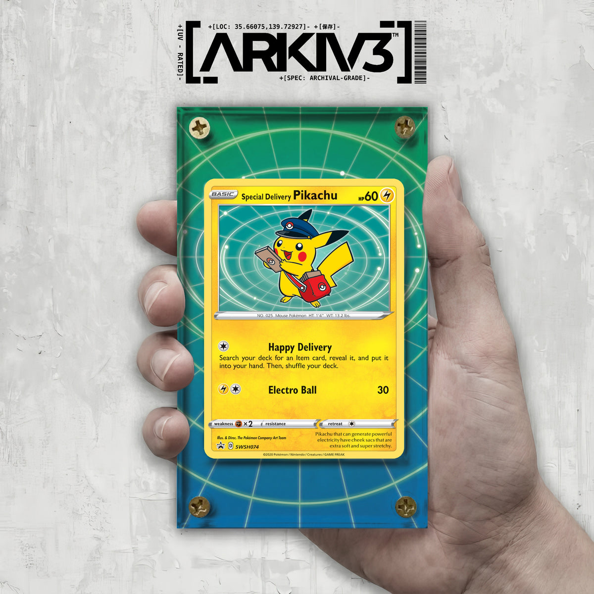 [UNIT: SWSH074] // Special Delivery Pikachu Extended Art Display Case - Raw