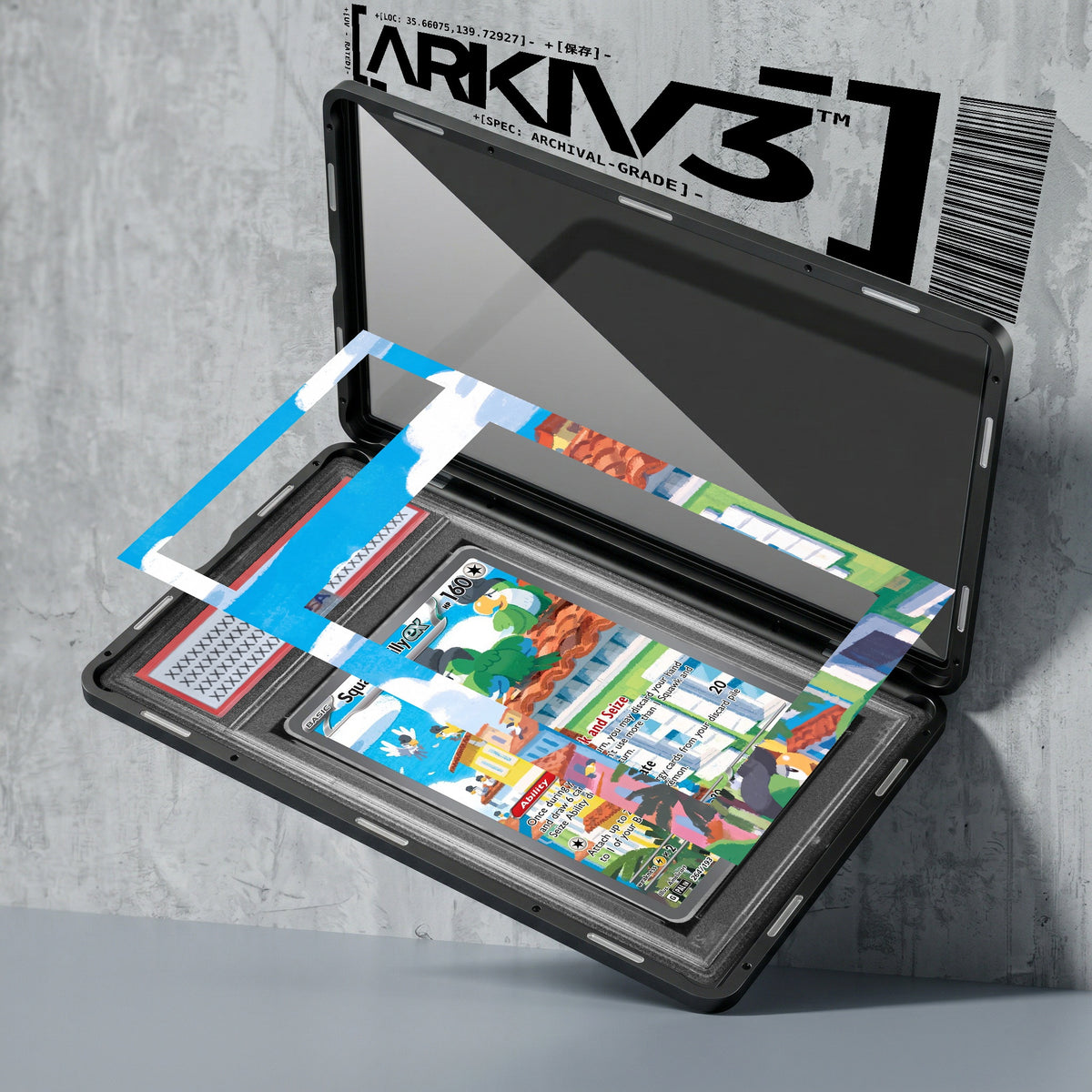ARKIV3 PSA graded exploded mockup