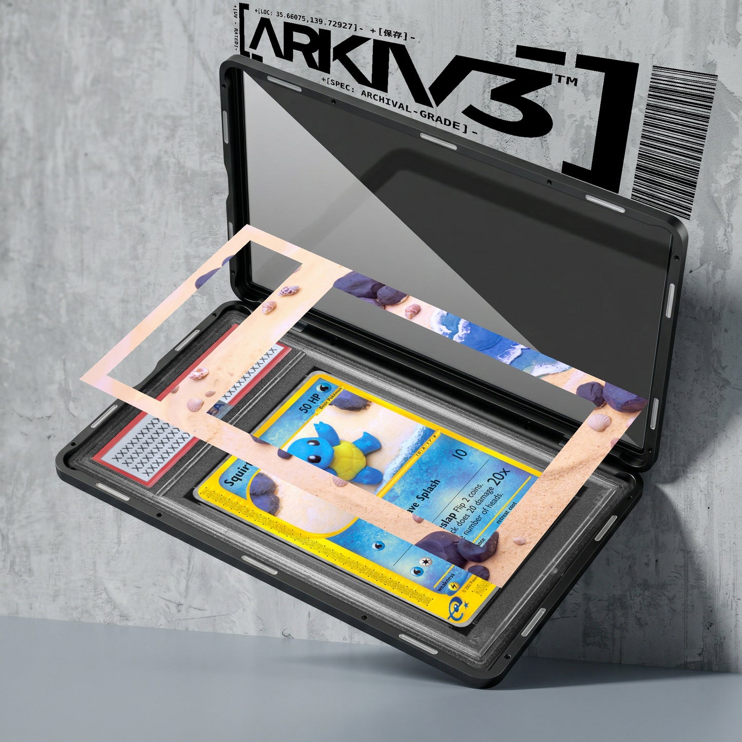 ARKIV3 PSA graded exploded mockup