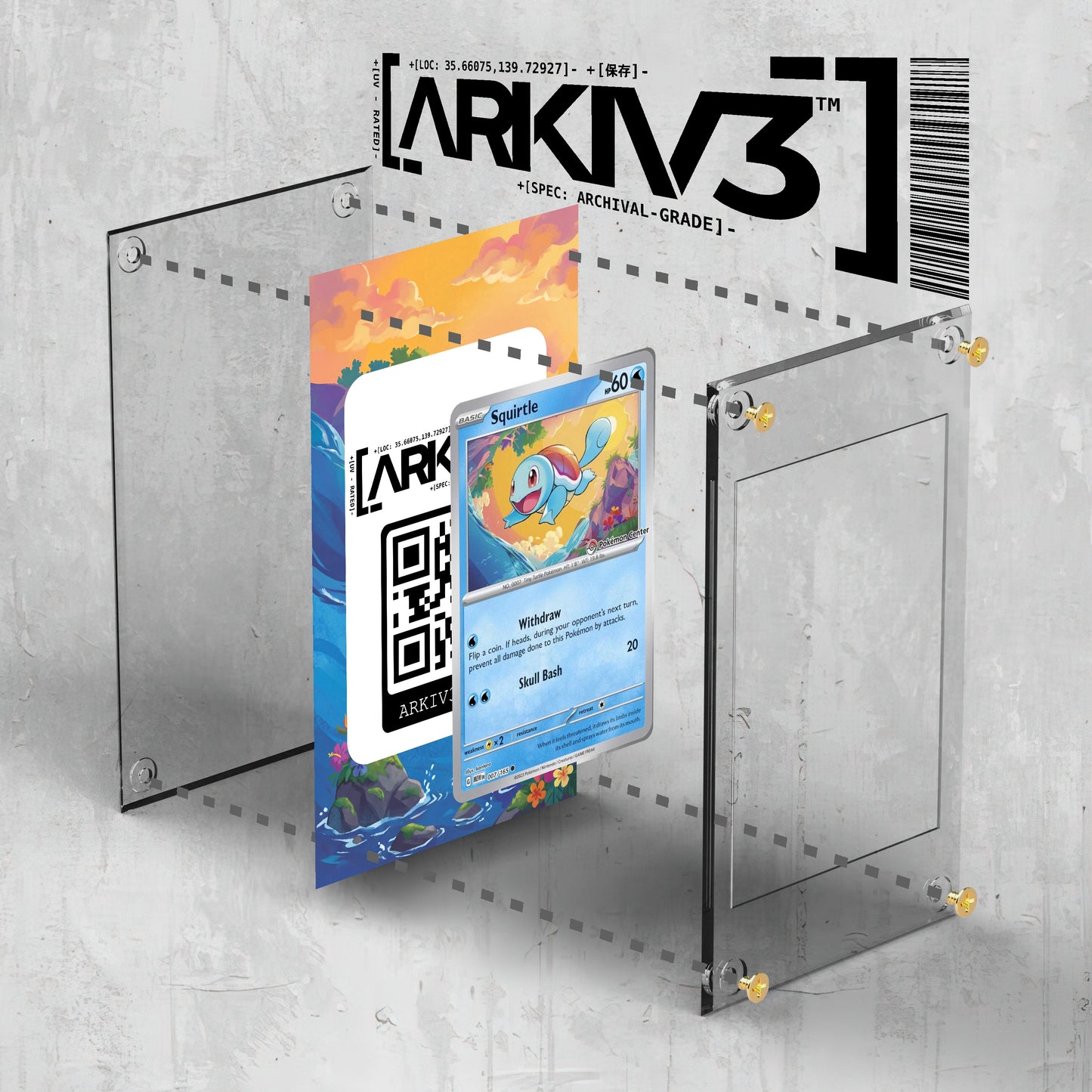 [UNIT: 007/165] // Squirtle [Pokemon Center] Extended Art Display Case - Raw