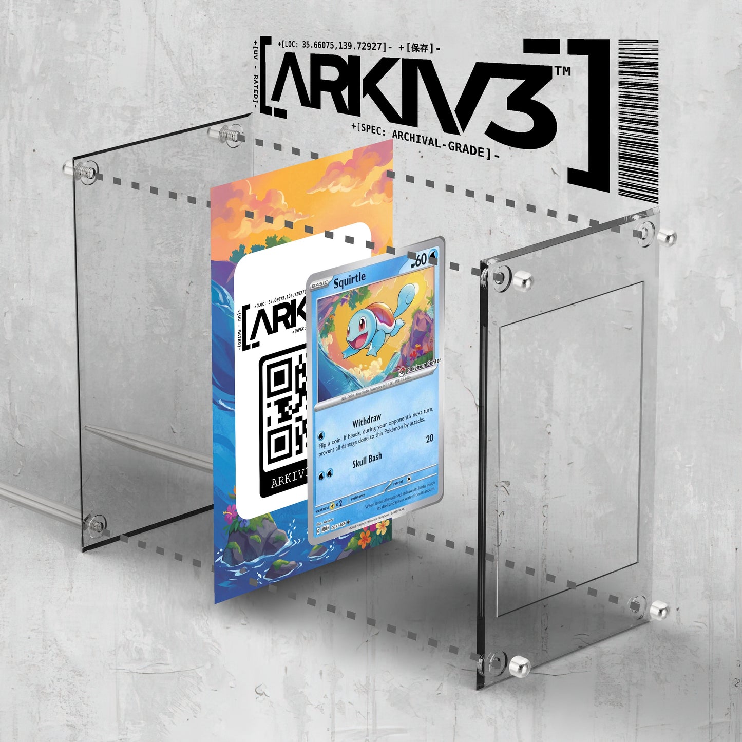[UNIT: 007/165] // Squirtle [Pokemon Center] Extended Art Display Case - Raw