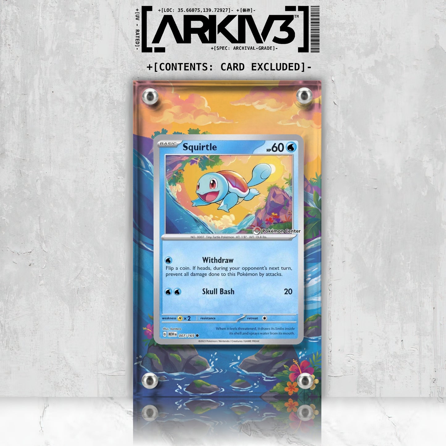 [UNIT: 007/165] // Squirtle [Pokemon Center] Extended Art Display Case - Raw