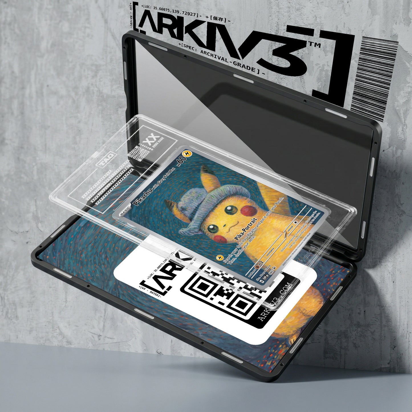 [UNIT: 085] // PSA/TAG Pikachu with Grey Felt Hat Extended Art Display Case - Graded