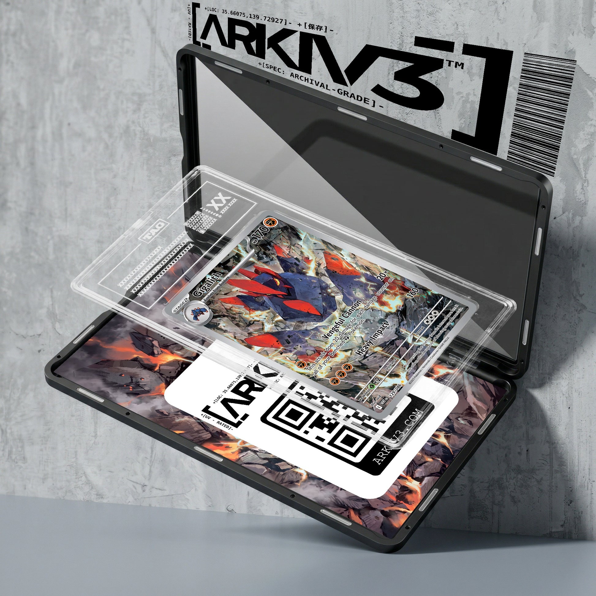 ARKIV3 TAG graded exploded mockup
