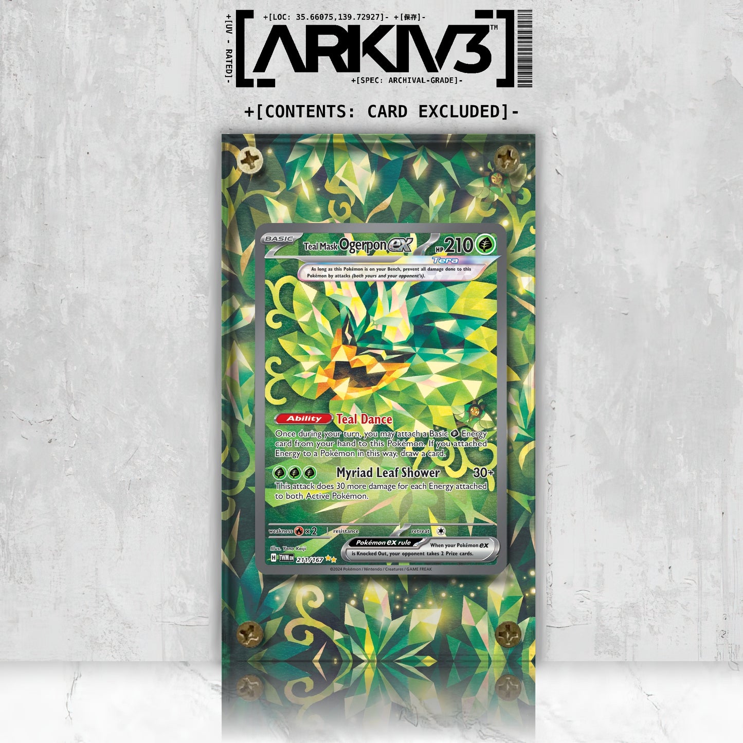 [UNIT: 211/167] // Teal Mask Ogerpon ex Extended Art Display Case - Raw