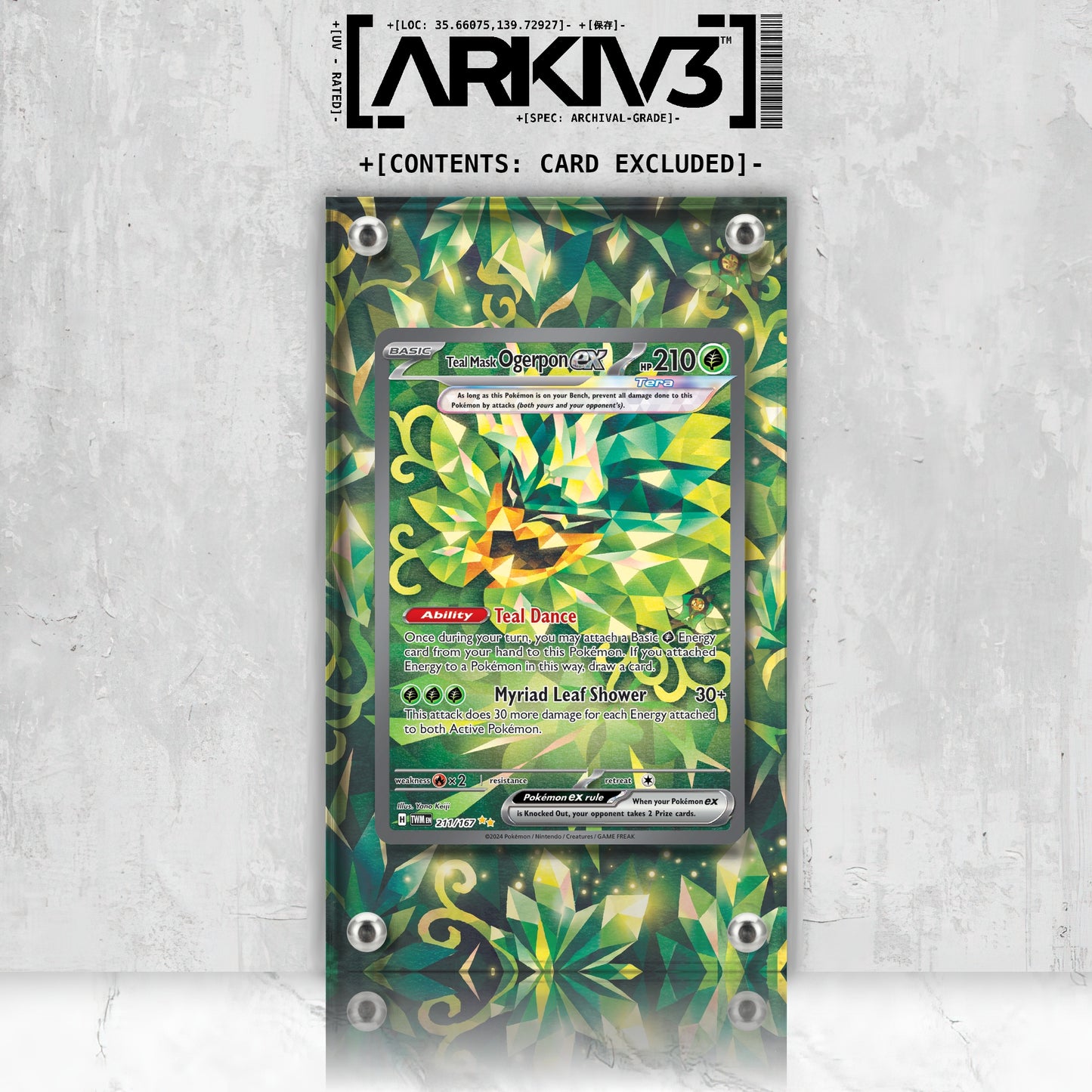 [UNIT: 211/167] // Teal Mask Ogerpon ex Extended Art Display Case - Raw