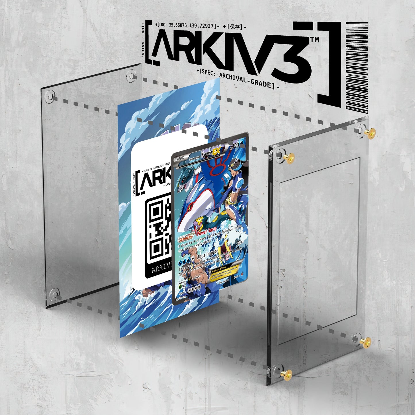 [UNIT: 6/34] // Team Aqua's Kyogre-EX Extended Art Display Case - Raw