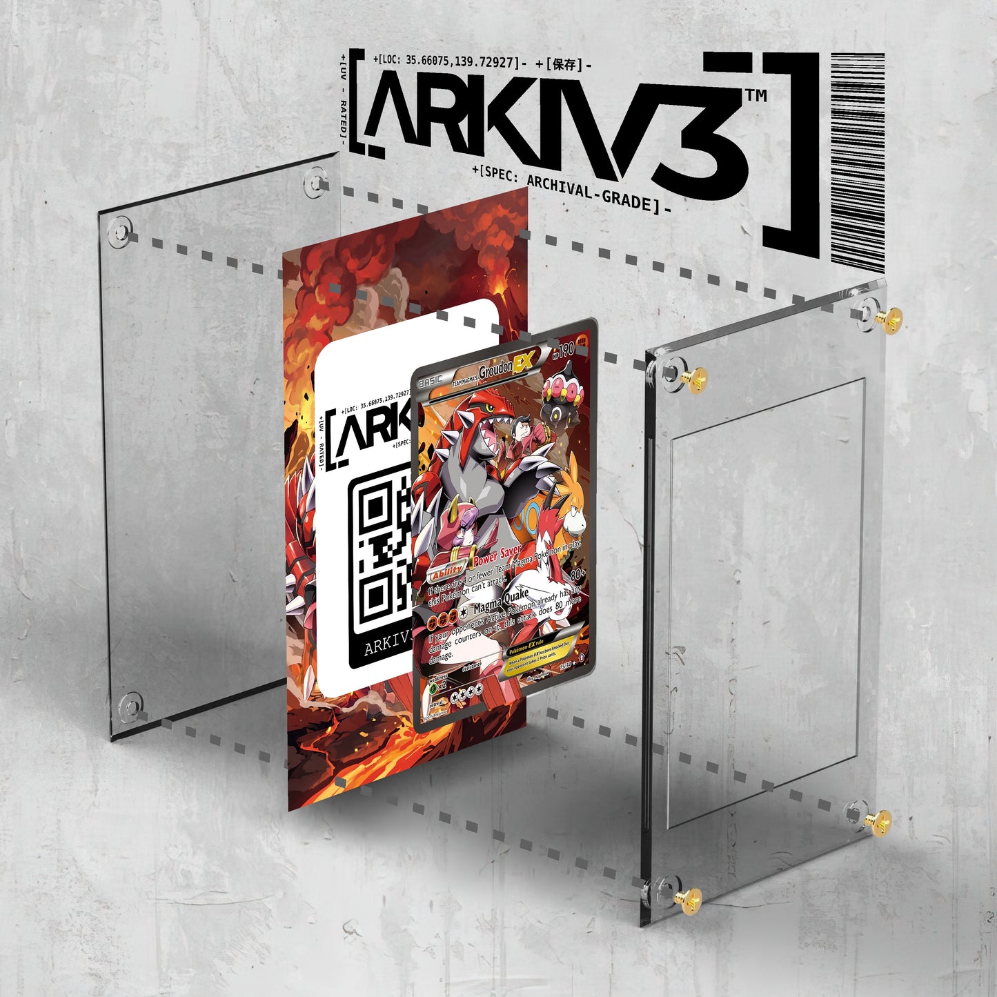 [UNIT: 15/34] // Team Magma's Groudon-EX Extended Art Display Case - Raw