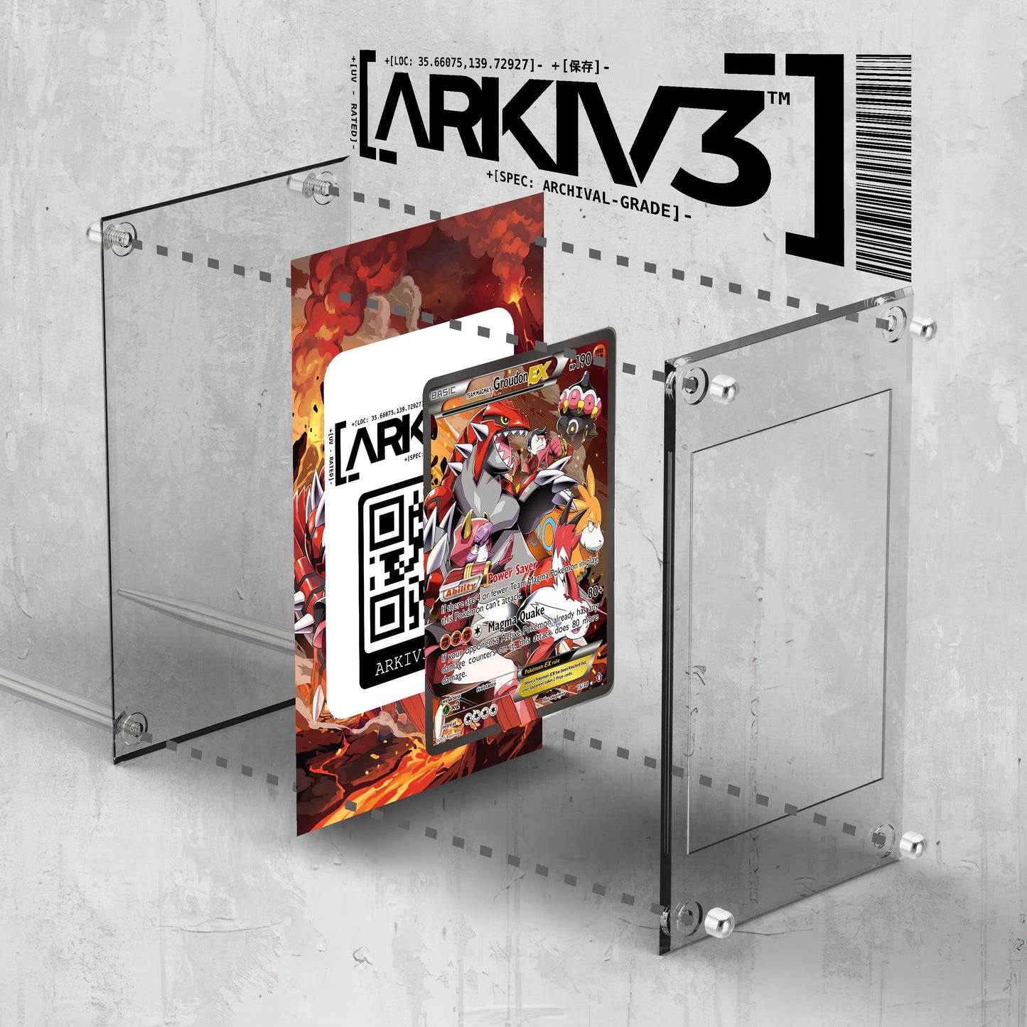 [UNIT: 15/34] // Team Magma's Groudon-EX Extended Art Display Case - Raw