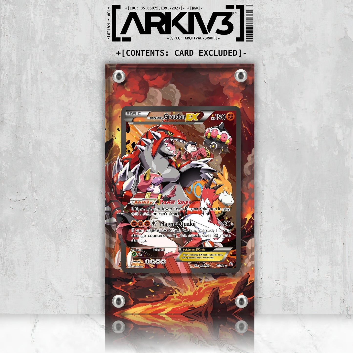 [UNIT: 15/34] // Team Magma's Groudon-EX Extended Art Display Case - Raw