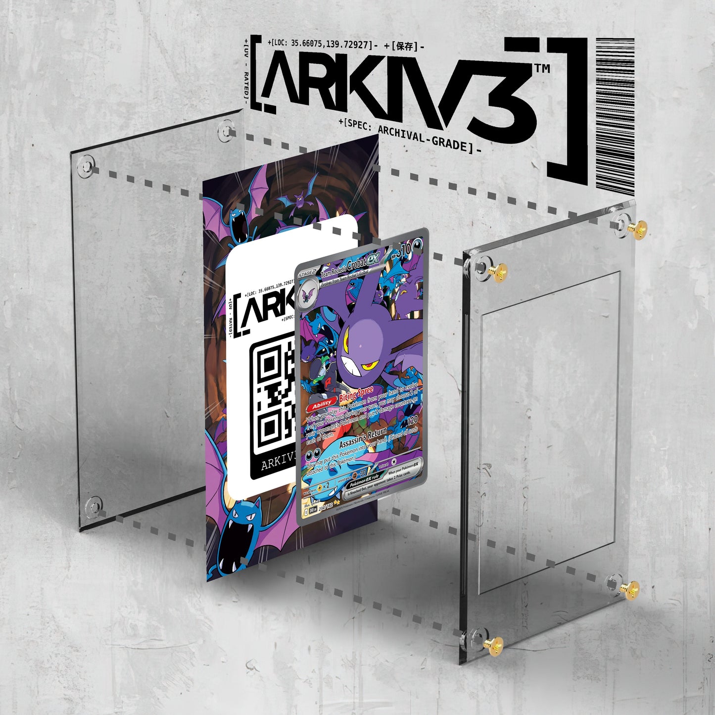 [UNIT: 234/182] // Team Rocket's Crobat ex Extended Art Display Case - Raw