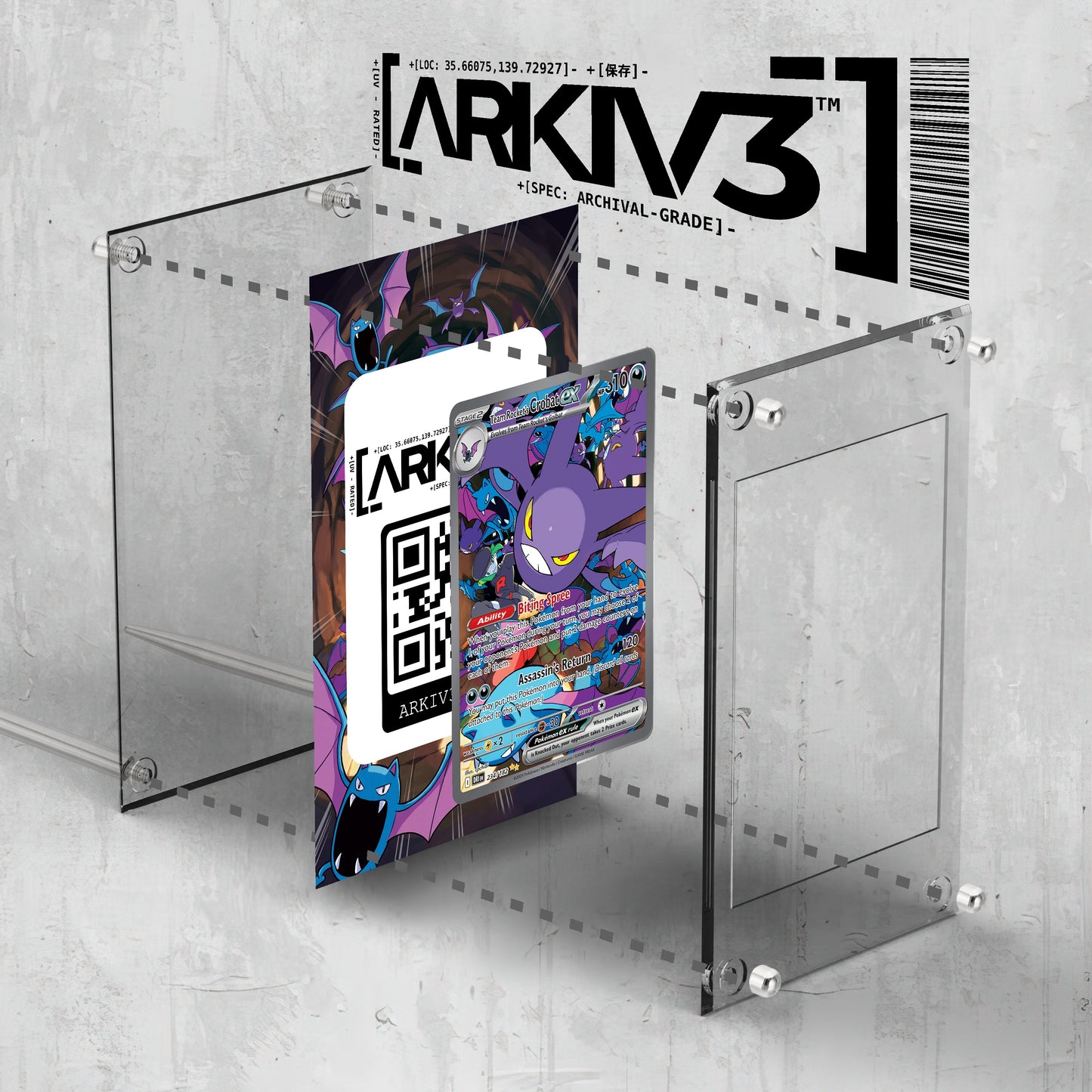 [UNIT: 234/182] // Team Rocket's Crobat ex Extended Art Display Case - Raw