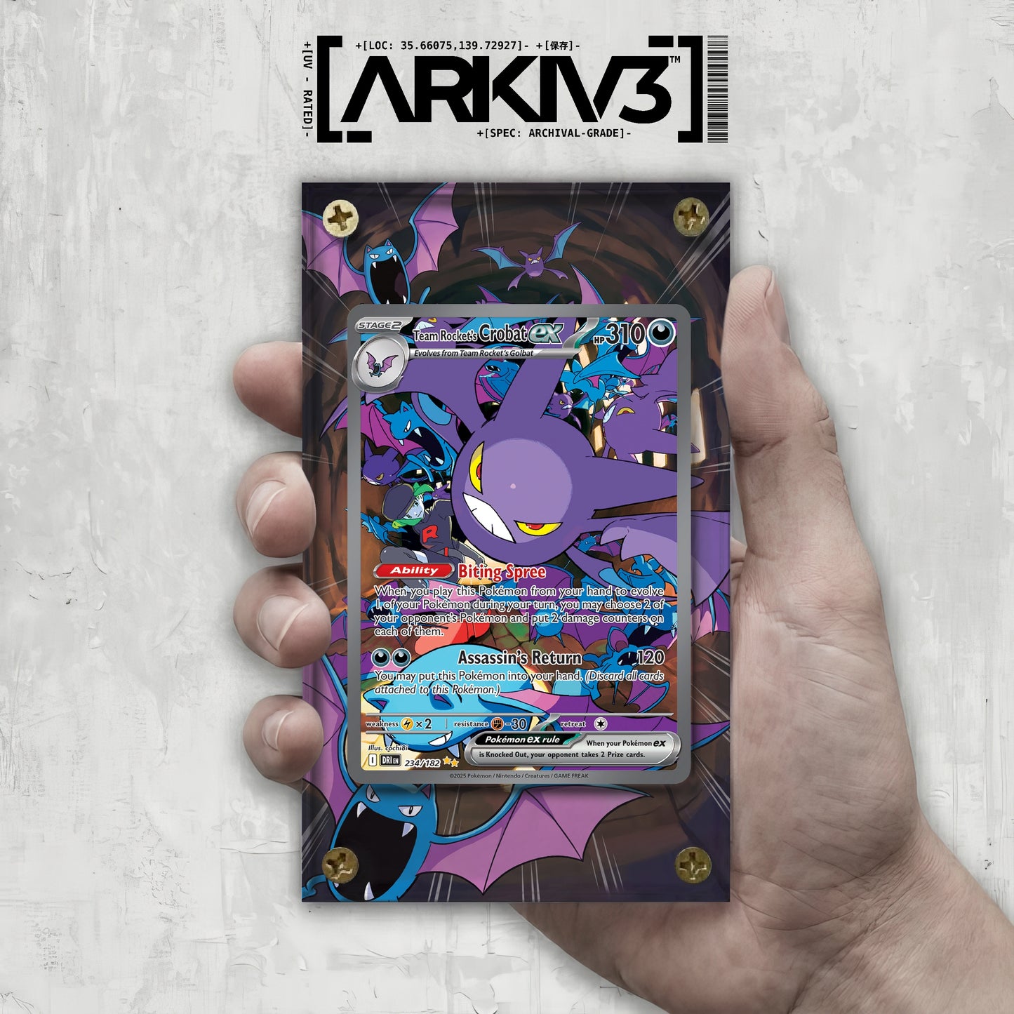 [UNIT: 234/182] // Team Rocket's Crobat ex Extended Art Display Case - Raw