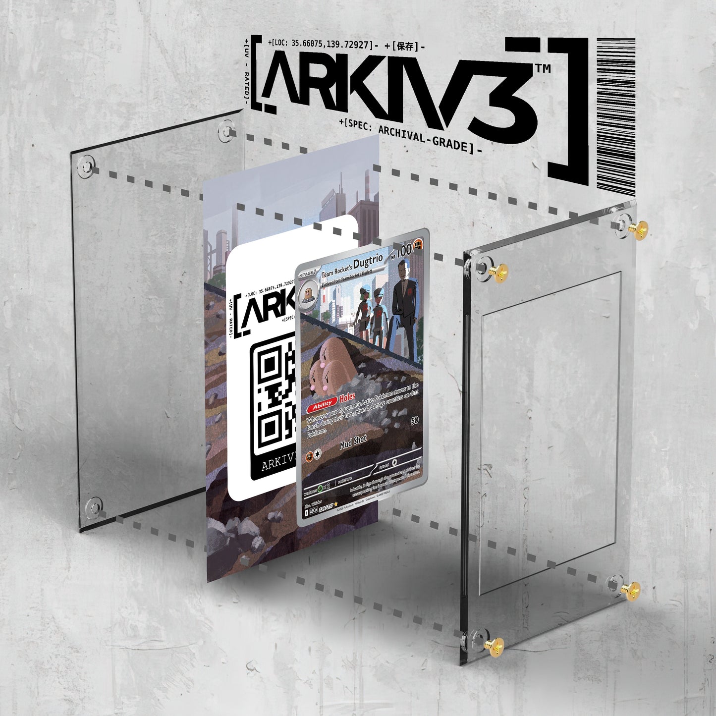 [UNIT: 239/217] // Team Rocket's Dugtrio Extended Art Display Case - Raw