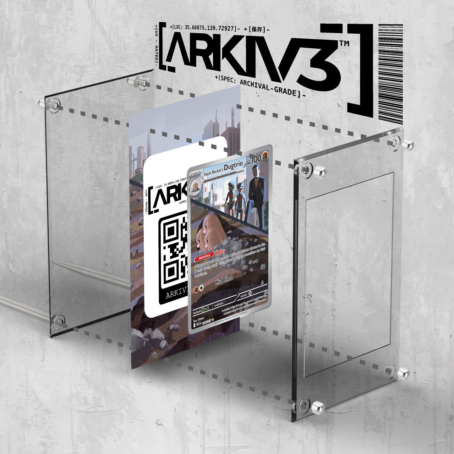 [UNIT: 239/217] // Team Rocket's Dugtrio Extended Art Display Case - Raw