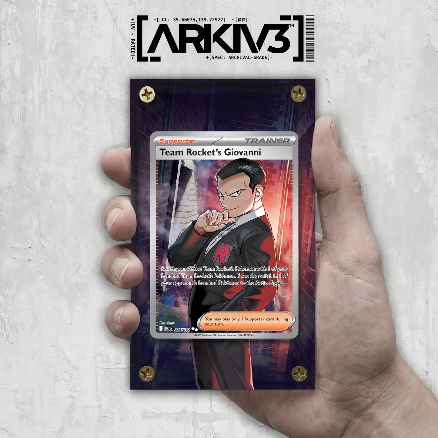 [UNIT: 225/182] // Team Rocket's Giovanni Extended Art Display Case - Raw