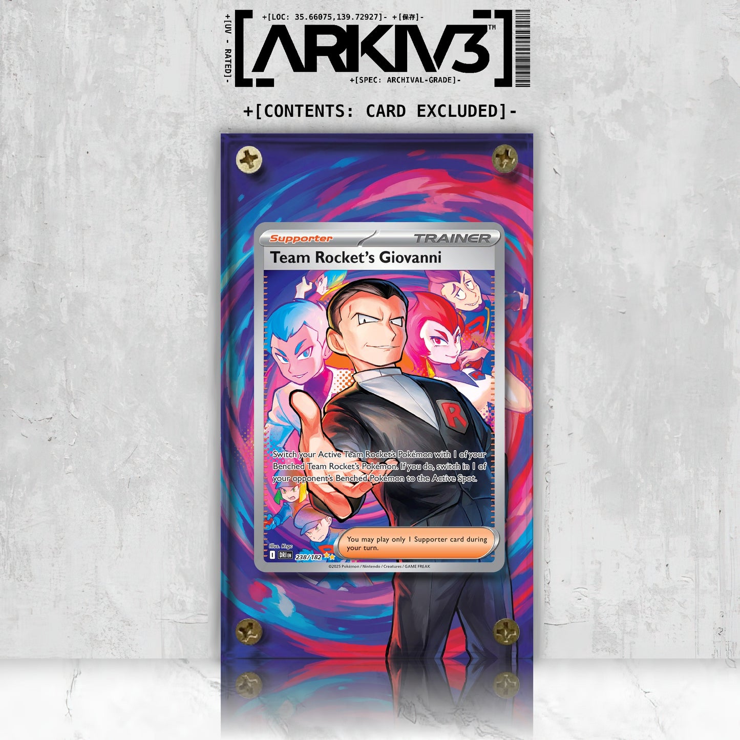 [UNIT: 238/182] // Team Rocket's Giovanni Extended Art Display Case - Raw
