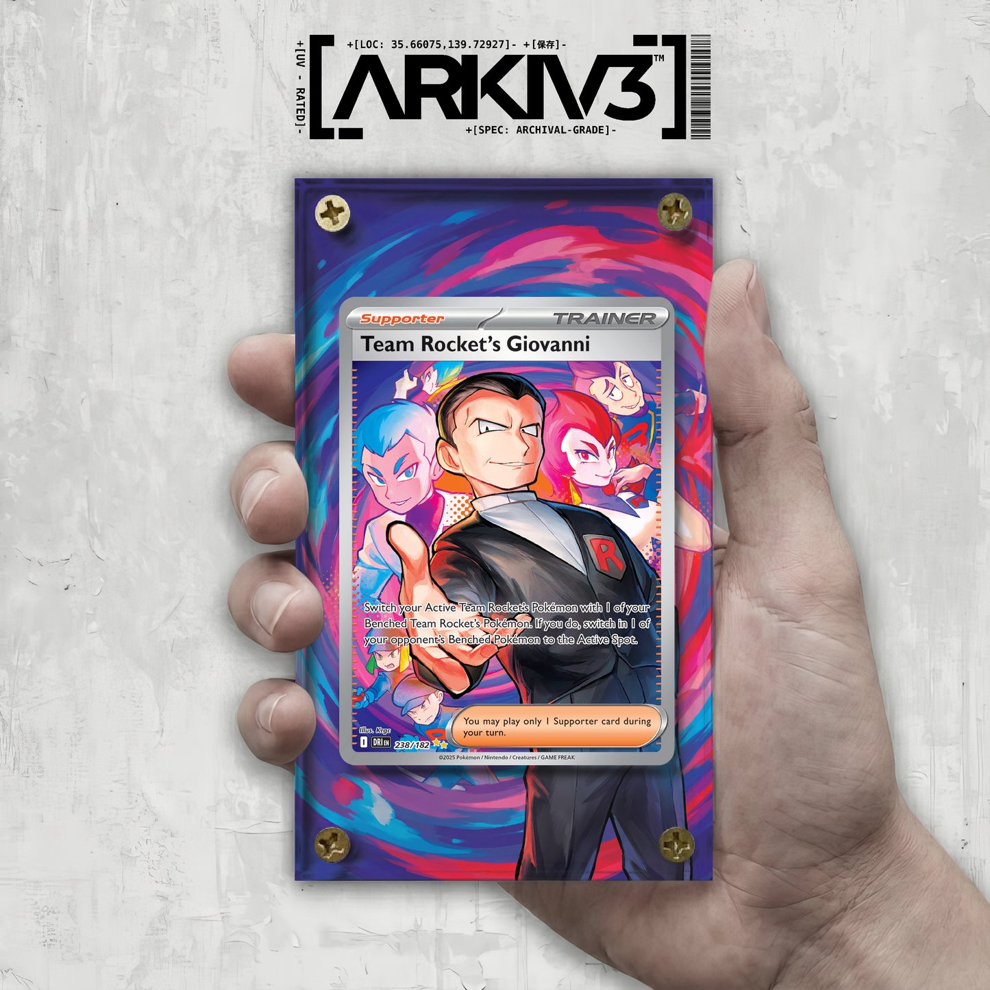[UNIT: 238/182] // Team Rocket's Giovanni Extended Art Display Case - Raw
