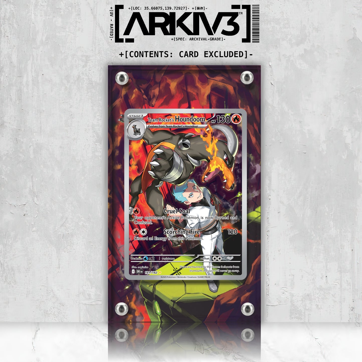 [UNIT: 191/182] // Team Rocket's Houndoom Extended Art Display Case - Raw
