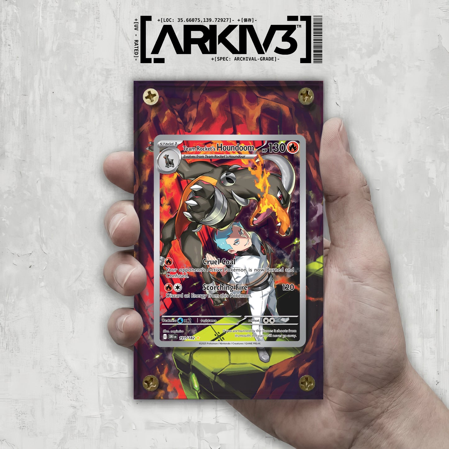 [UNIT: 191/182] // Team Rocket's Houndoom Extended Art Display Case - Raw