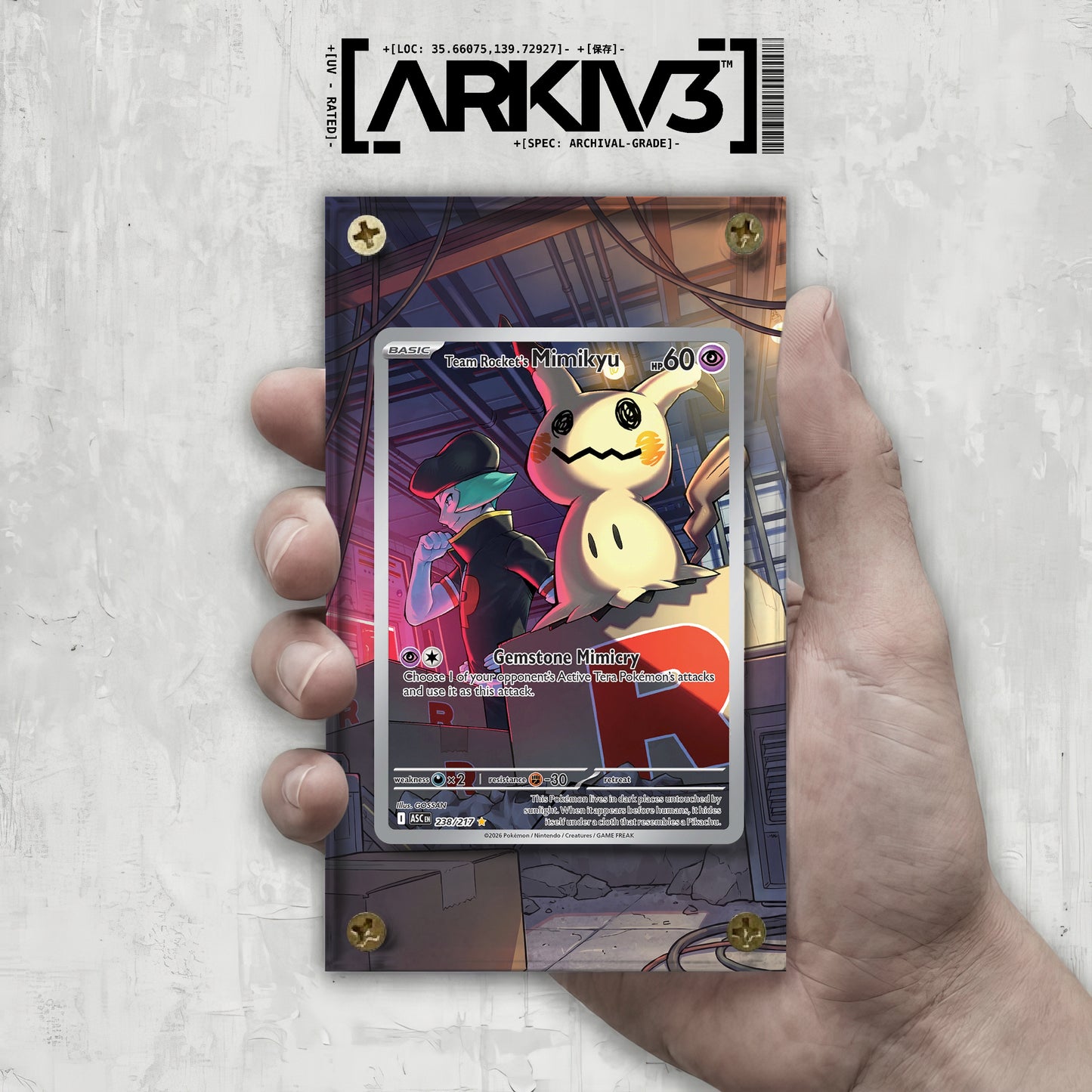 [UNIT: 238/217] // Team Rocket's Mimikyu Extended Art Display Case - Raw