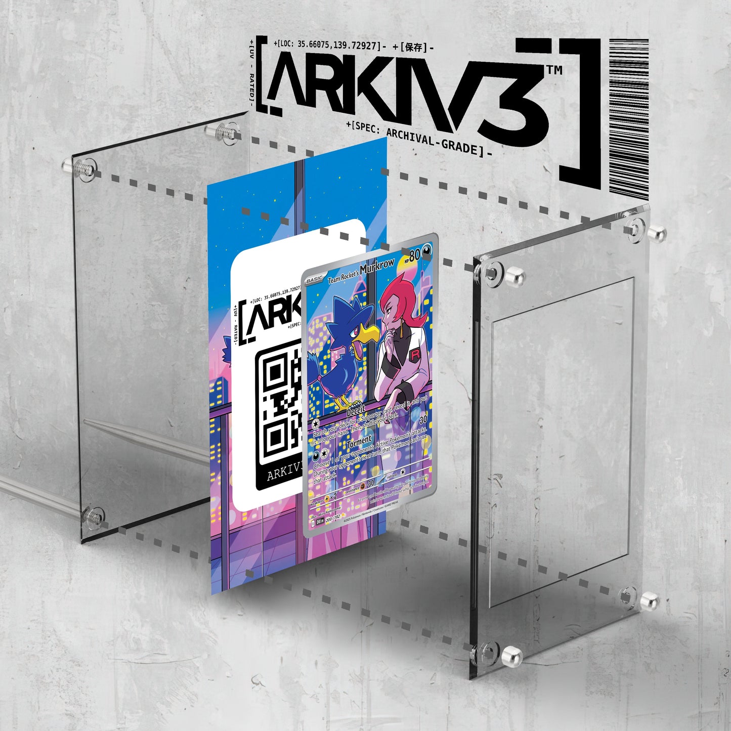 [UNIT: 200/182] // Team Rocket's Murkrow Extended Art Display Case - Raw