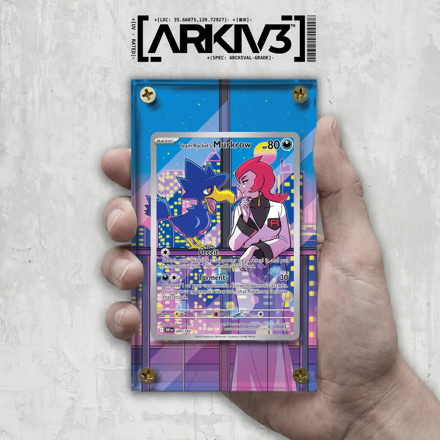 [UNIT: 200/182] // Team Rocket's Murkrow Extended Art Display Case - Raw