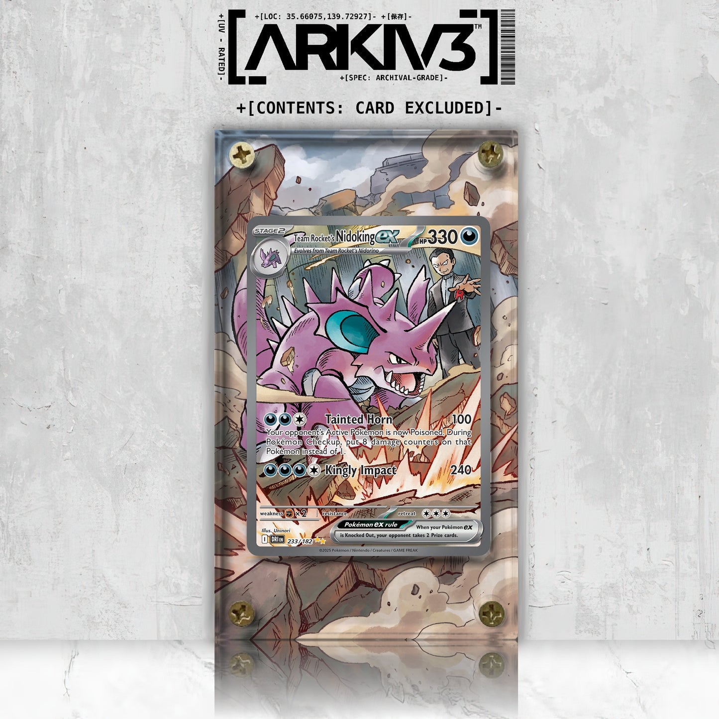 [UNIT: 233/182] // Team Rocket's Nidoking ex Extended Art Display Case - Raw