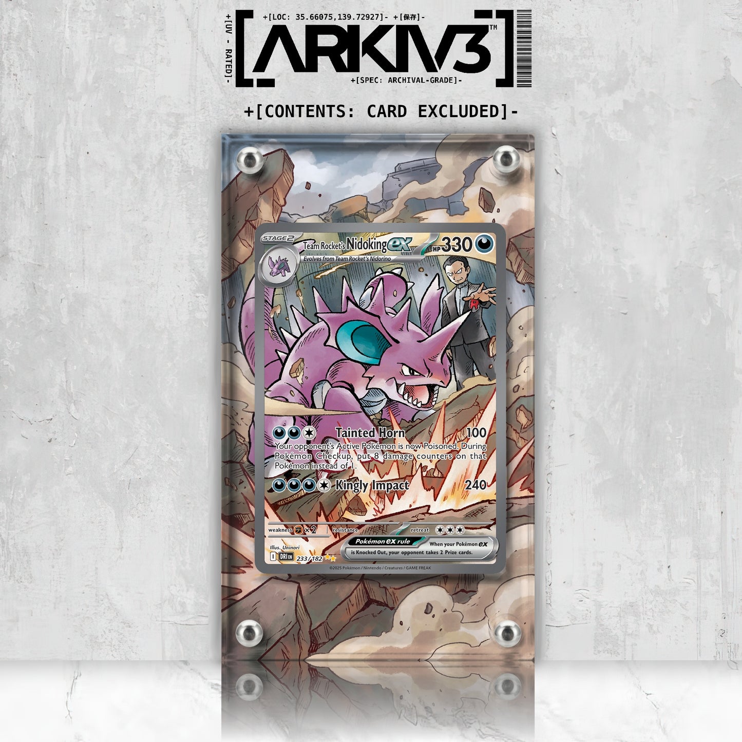 [UNIT: 233/182] // Team Rocket's Nidoking ex Extended Art Display Case - Raw