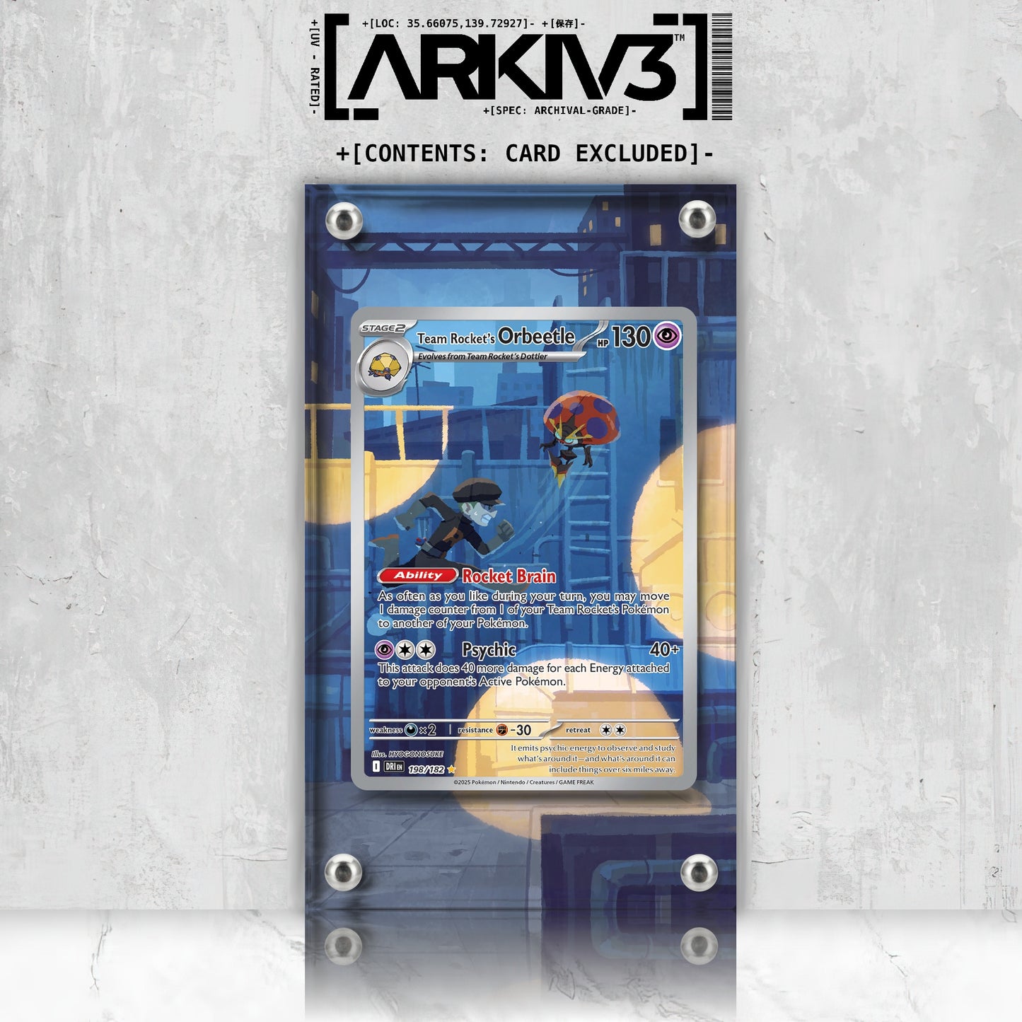 [UNIT: 198/182] // Team Rocket's Orbeetle Extended Art Display Case - Raw