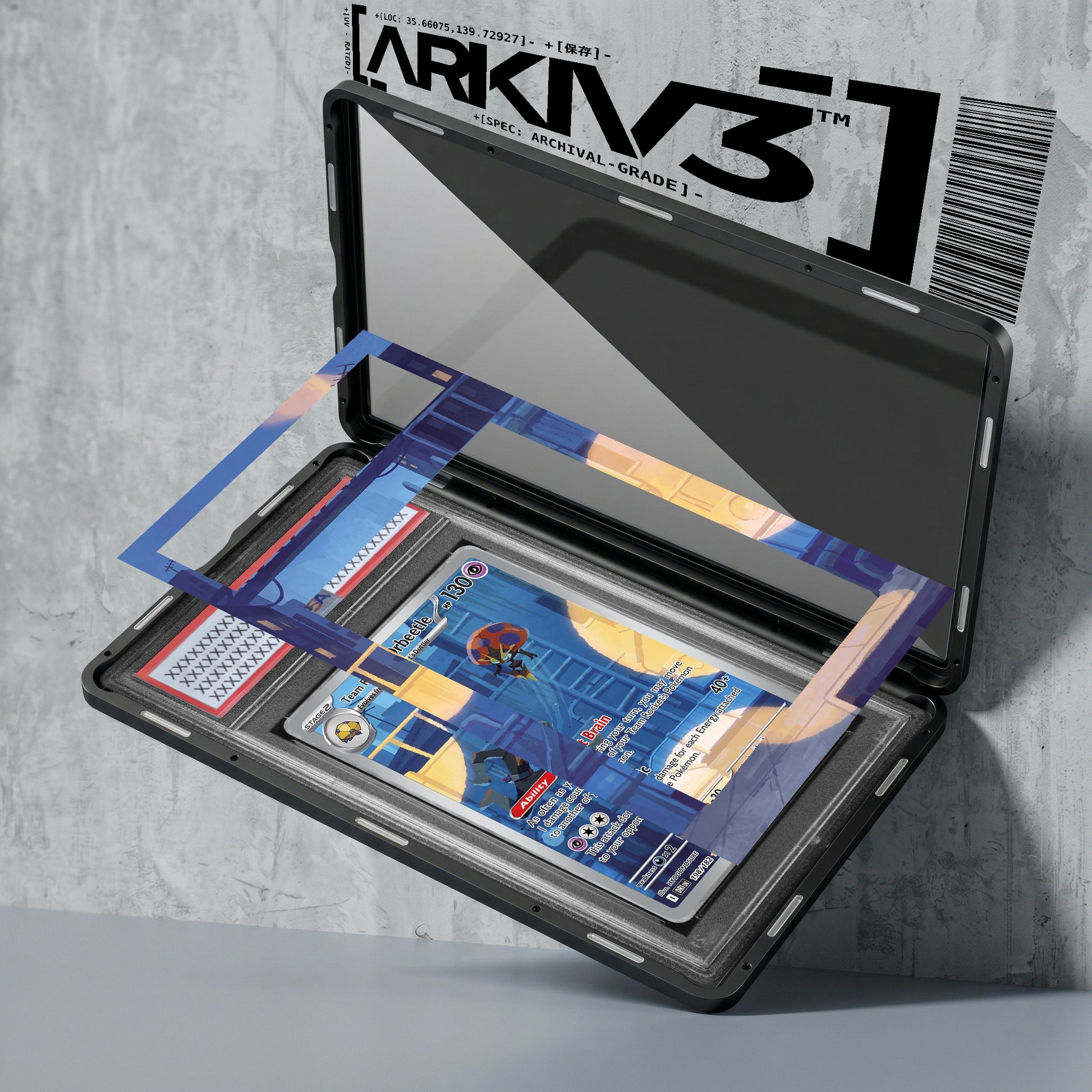 ARKIV3 PSA graded exploded mockup