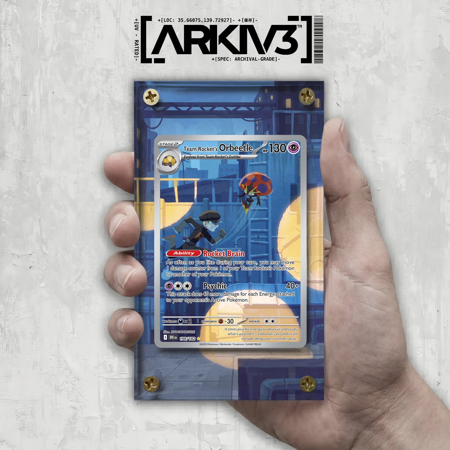 [UNIT: 198/182] // Team Rocket's Orbeetle Extended Art Display Case - Raw
