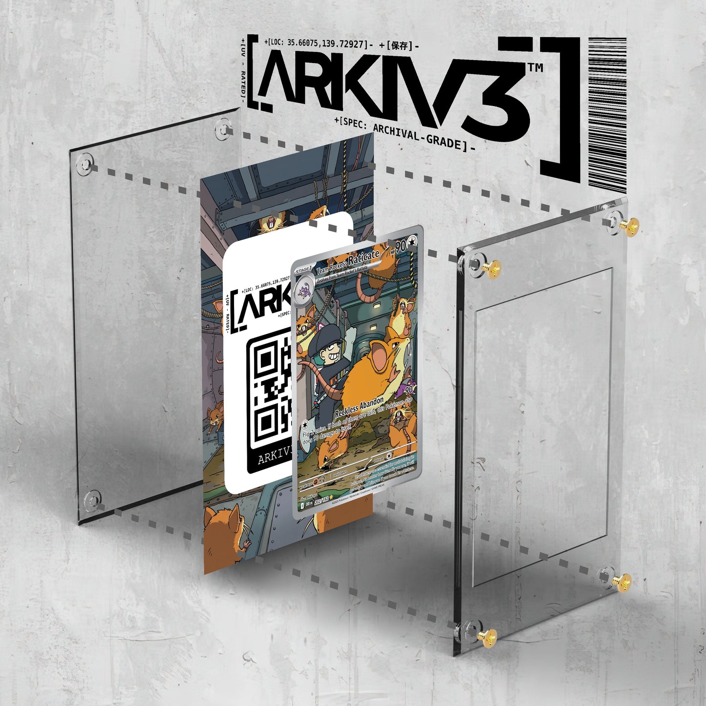 [UNIT: 202/182] // Team Rocket's Raticate Extended Art Display Case - Raw