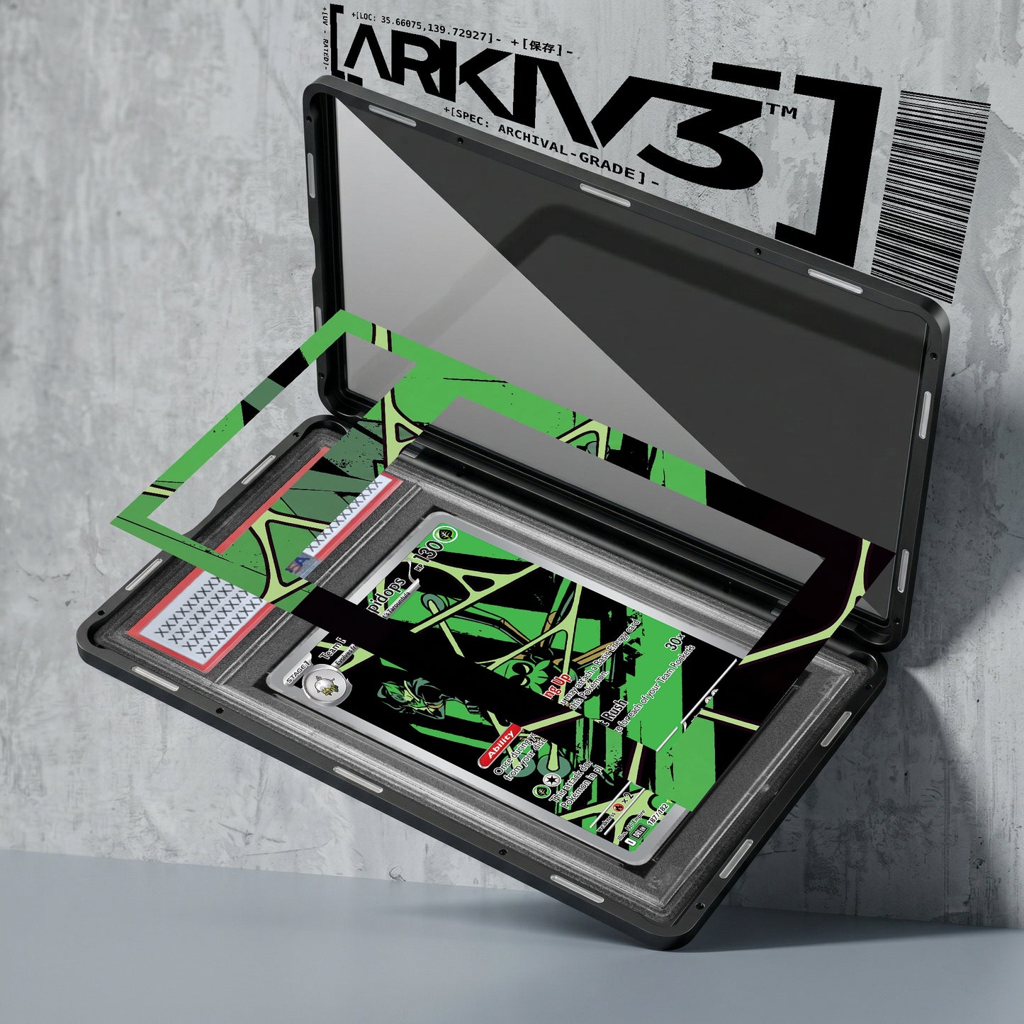 ARKIV3 PSA graded exploded mockup