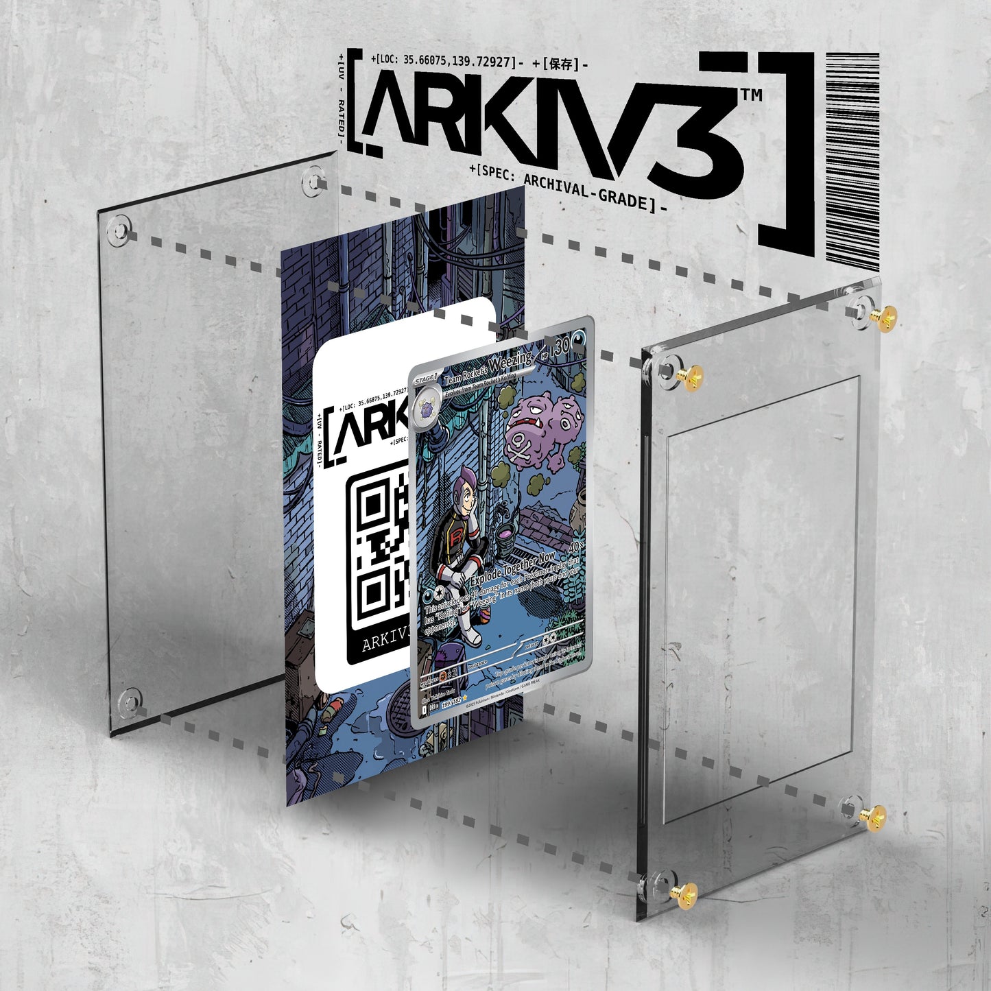 [UNIT: 199/182] // Team Rocket's Weezing Extended Art Display Case - Raw