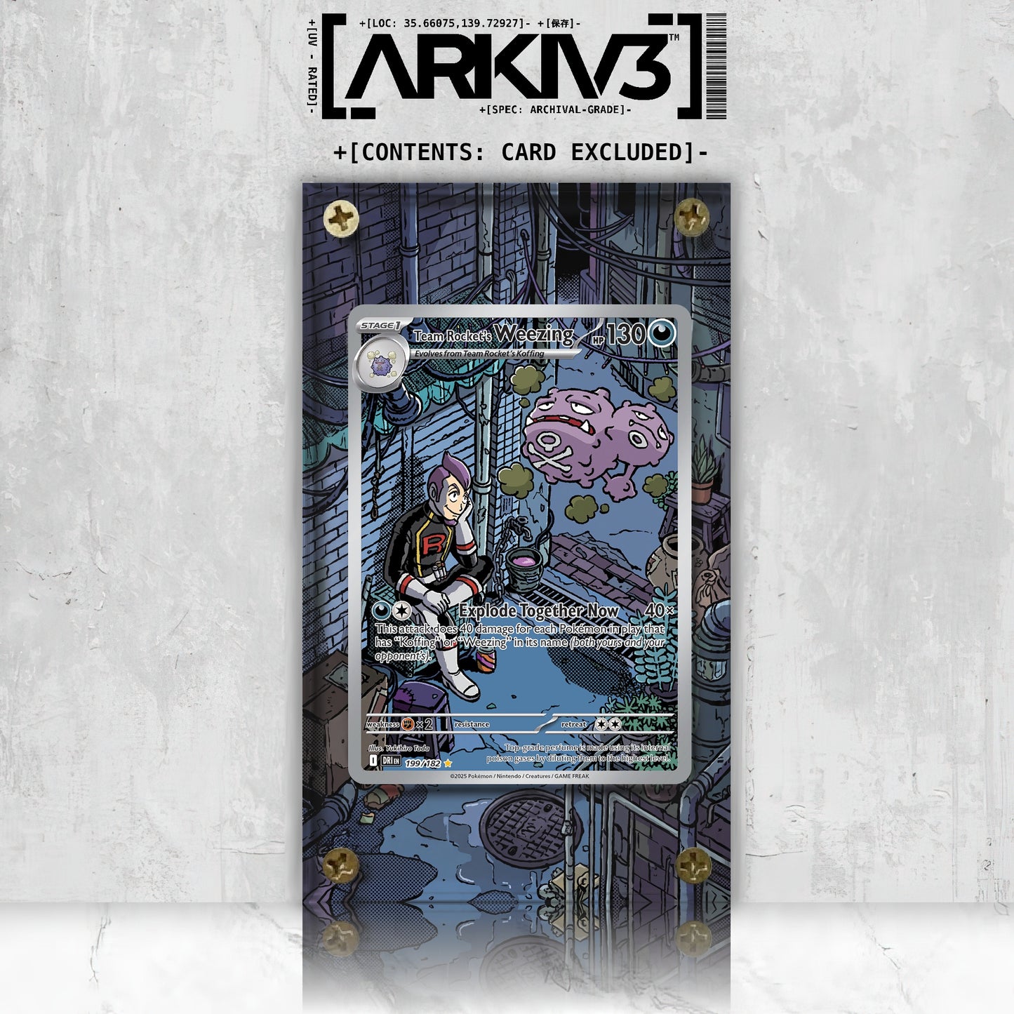 [UNIT: 199/182] // Team Rocket's Weezing Extended Art Display Case - Raw