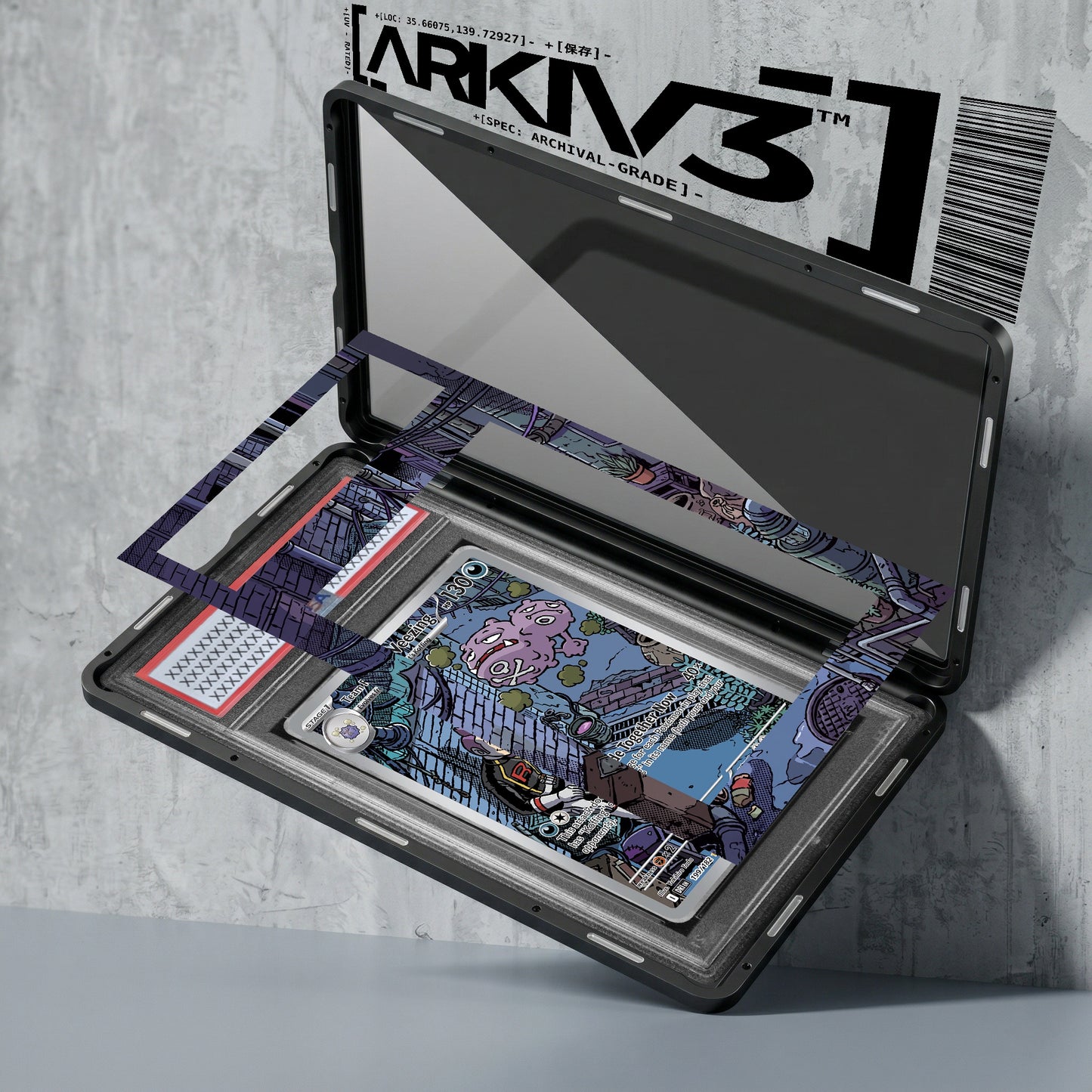 ARKIV3 PSA graded exploded mockup